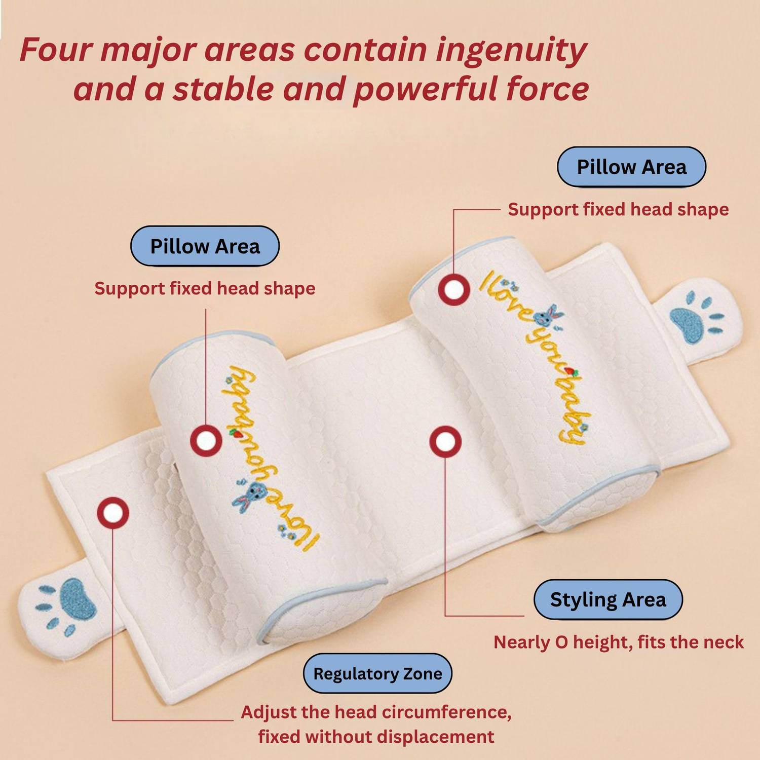 Pseudo Microfibre Baby Pillow Pack of 1 Blue - Image 5