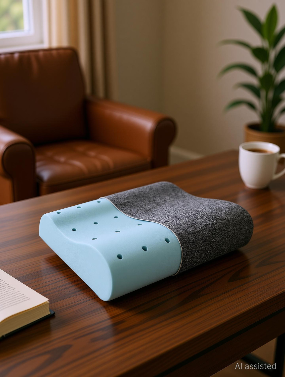 Image of WELLGIVER Memory Foam Cervical Pack of 1 Solid Cervical Contour Memory Foam Pillow, Stomached, Anti-Snoring, Side Sleepers