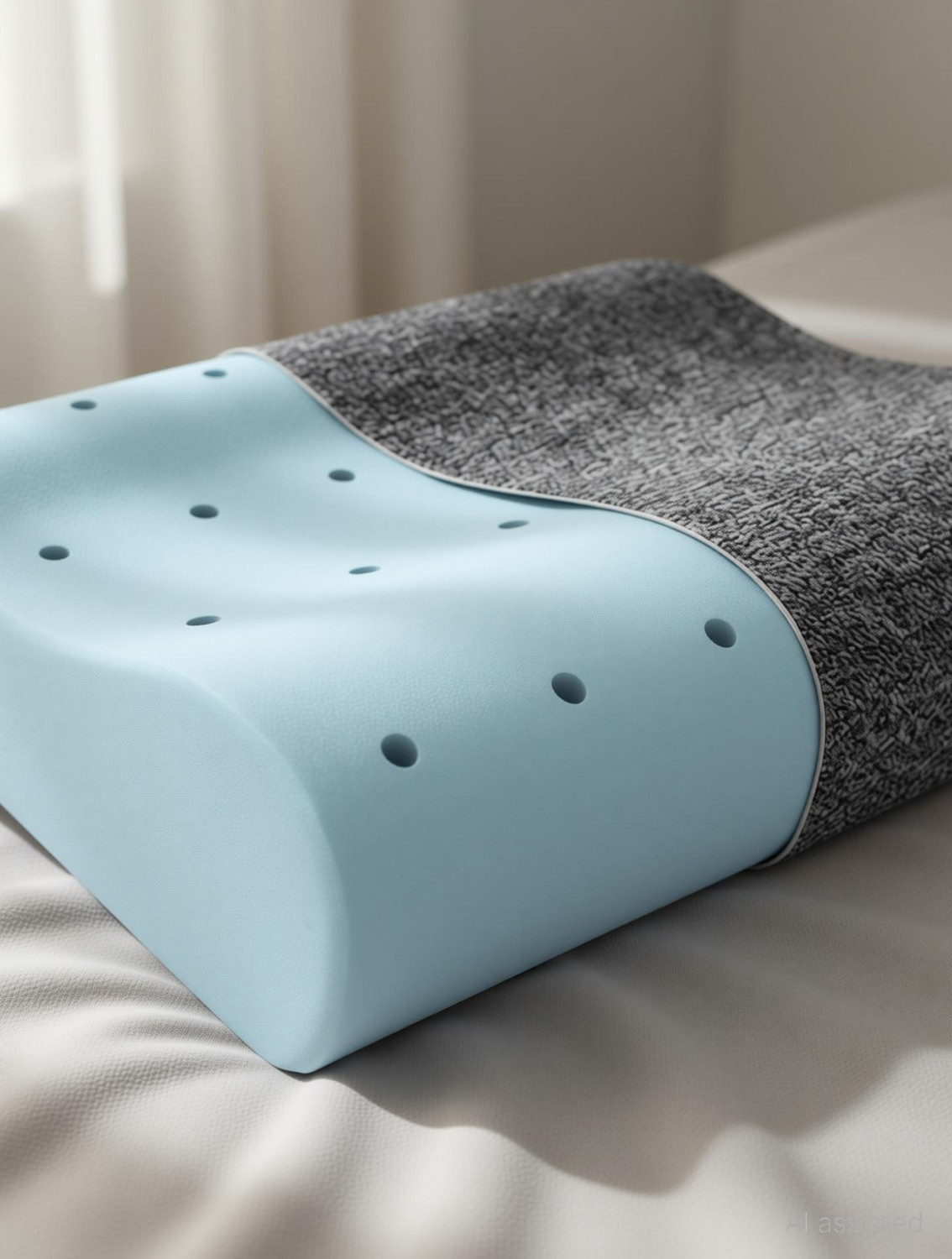 Image of WELLGIVER Memory Foam Cervical Pack of 1 Solid Cervical Contour Memory Foam Pillow, Stomached, Anti-Snoring, Side Sleepers