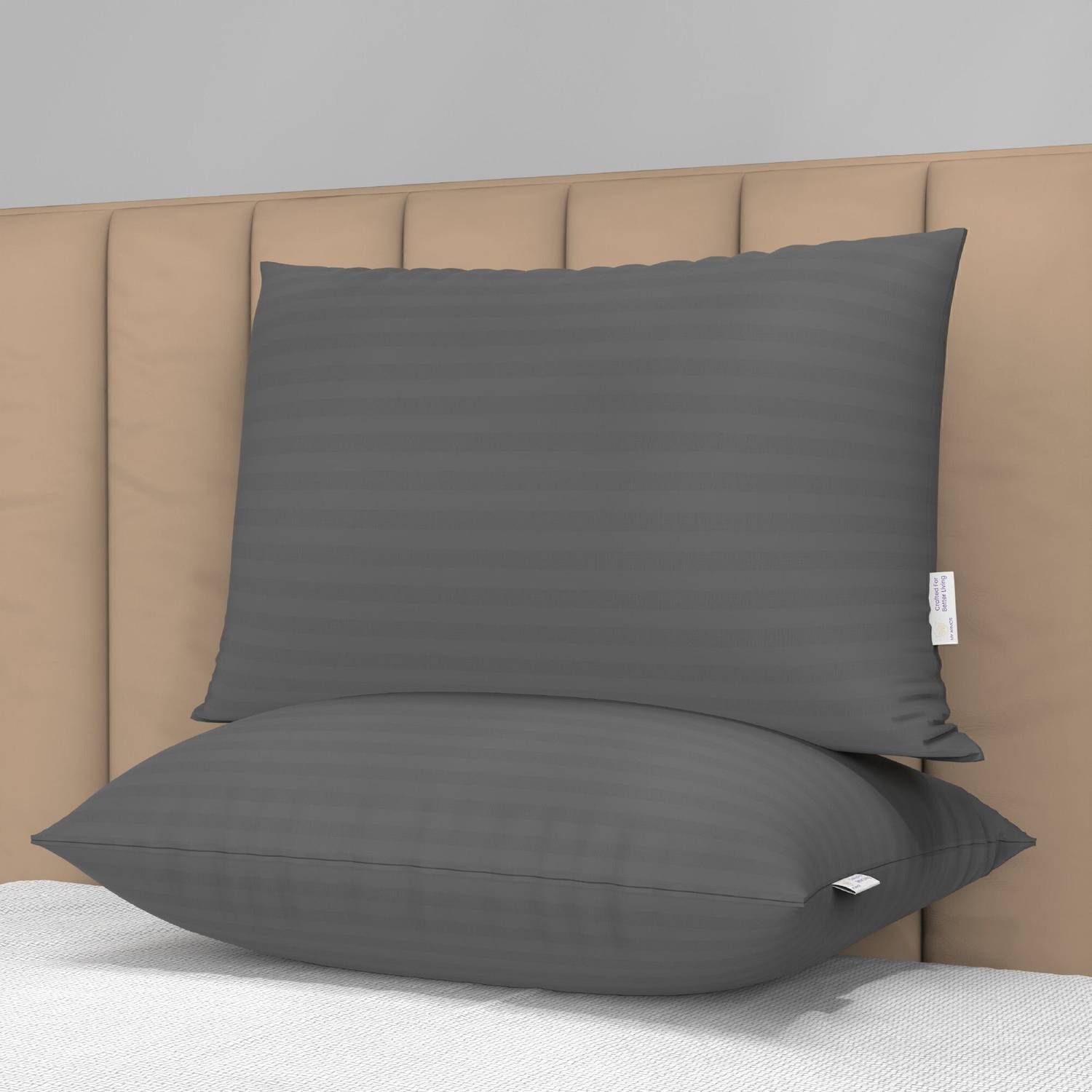 MY ARMOR Microfibre Sleeping Pillow Pack of 2 Stripes pillows set