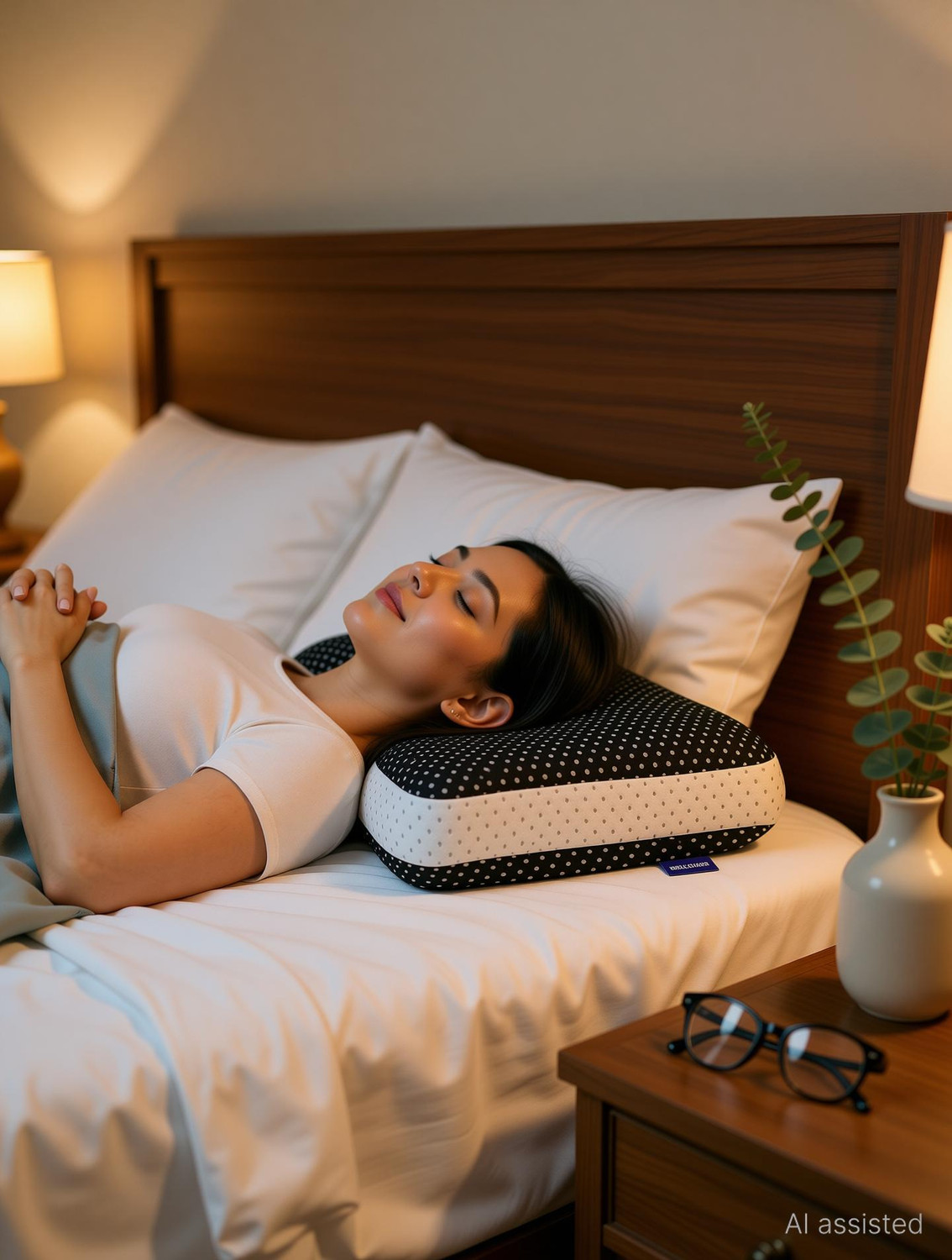 Image of WELLGIVER Memory Foam Sleeping Pillow Pack of 1 Geometric Luxury