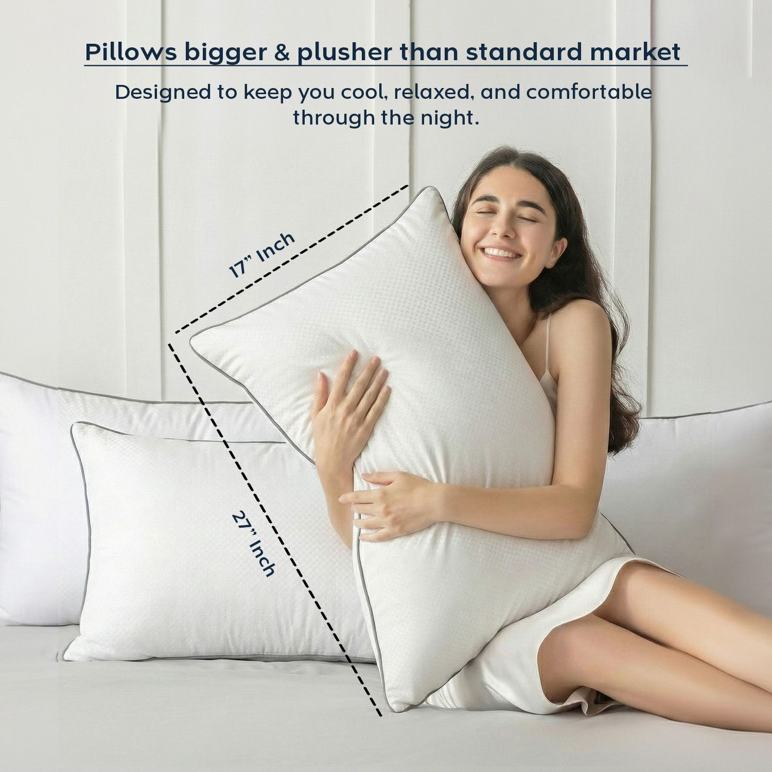 Image of AYKA Microfibre Sleeping Pillow Pack of 4 Solid Soft Microfiber Pillows