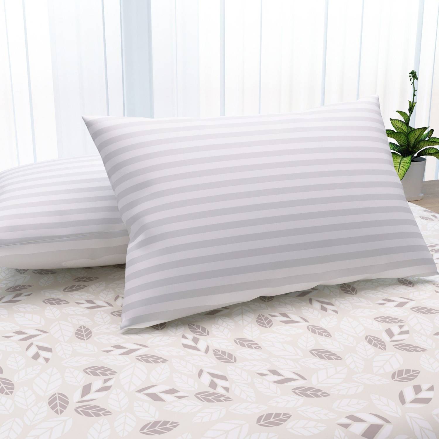 LA VERNE Microfibre Sleeping Pillow Pack of 2 Stripes
