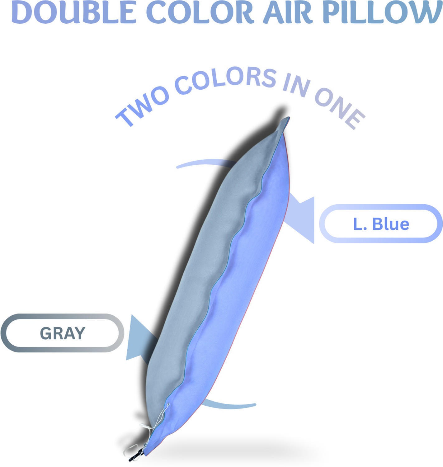 Image of ACE Air Travel Pillow Pack of 1 Solid AirPillow (Blue /Gray)