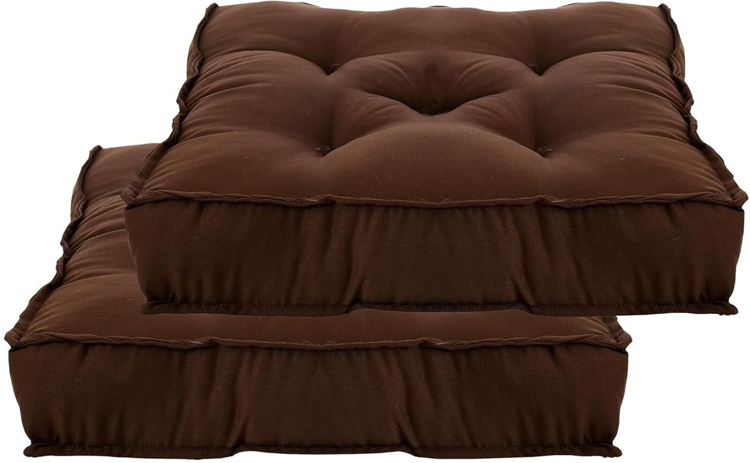 Image of SANJU BROTHER Microfibre Chair Pad Pack of 2 Solid (Brown)