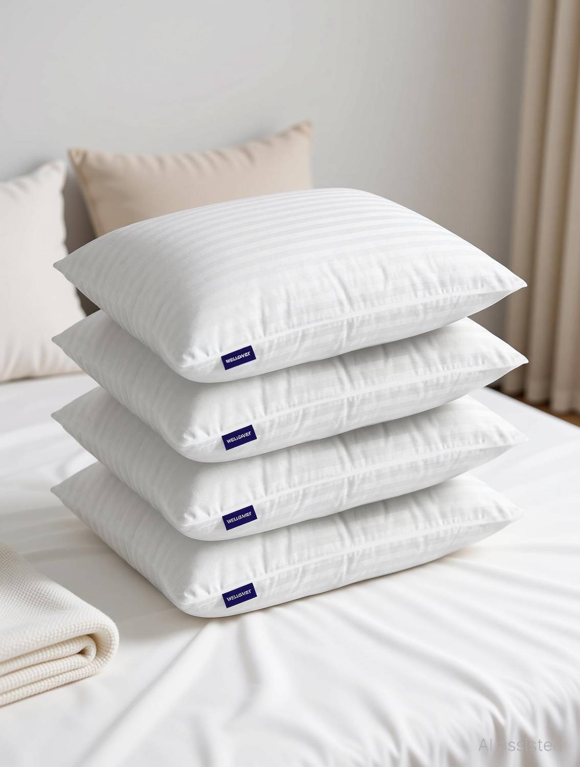 WELLGIVER Microfibre Sleeping Pillow Pack of 4, 41x61 cm - Image 1