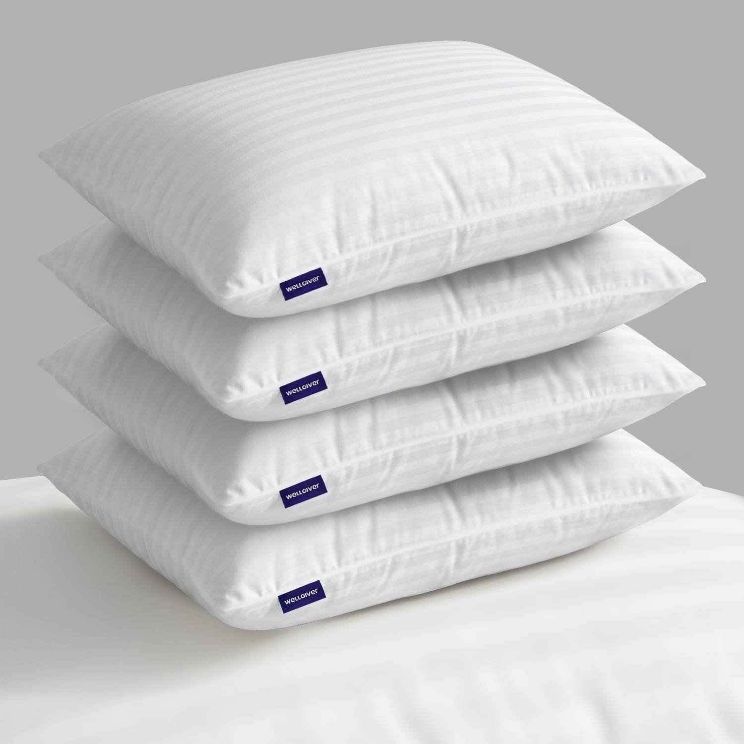 WELLGIVER Microfibre Sleeping Pillow Pack of 4, 41x61 cm - Image 3