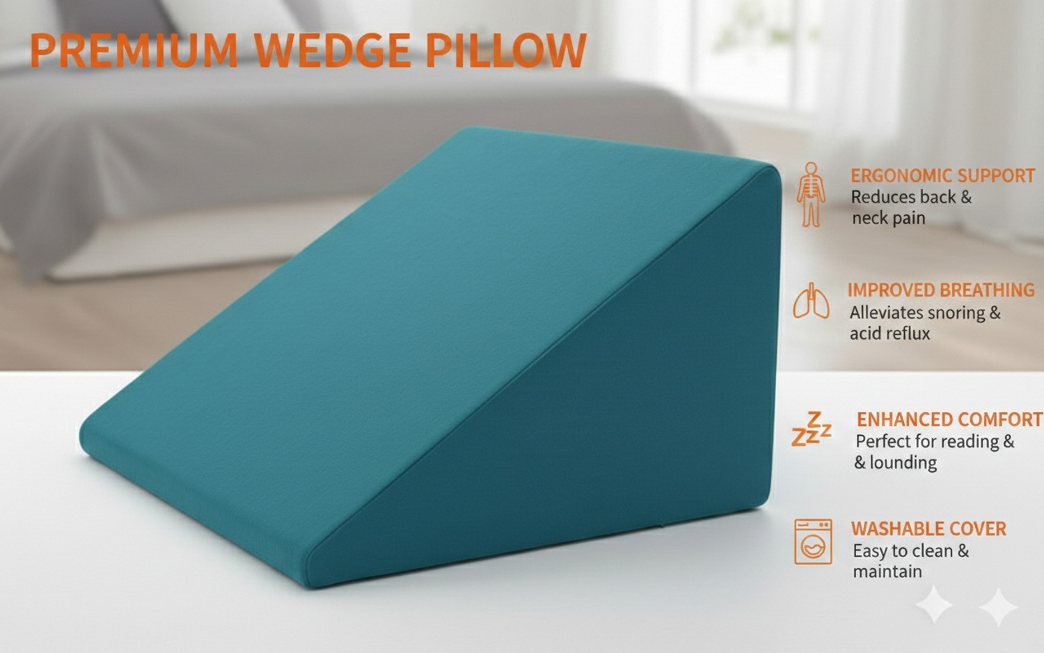 Image of PostureX Memory Foam Orthopaedic Pillow Pack of 1 Solid