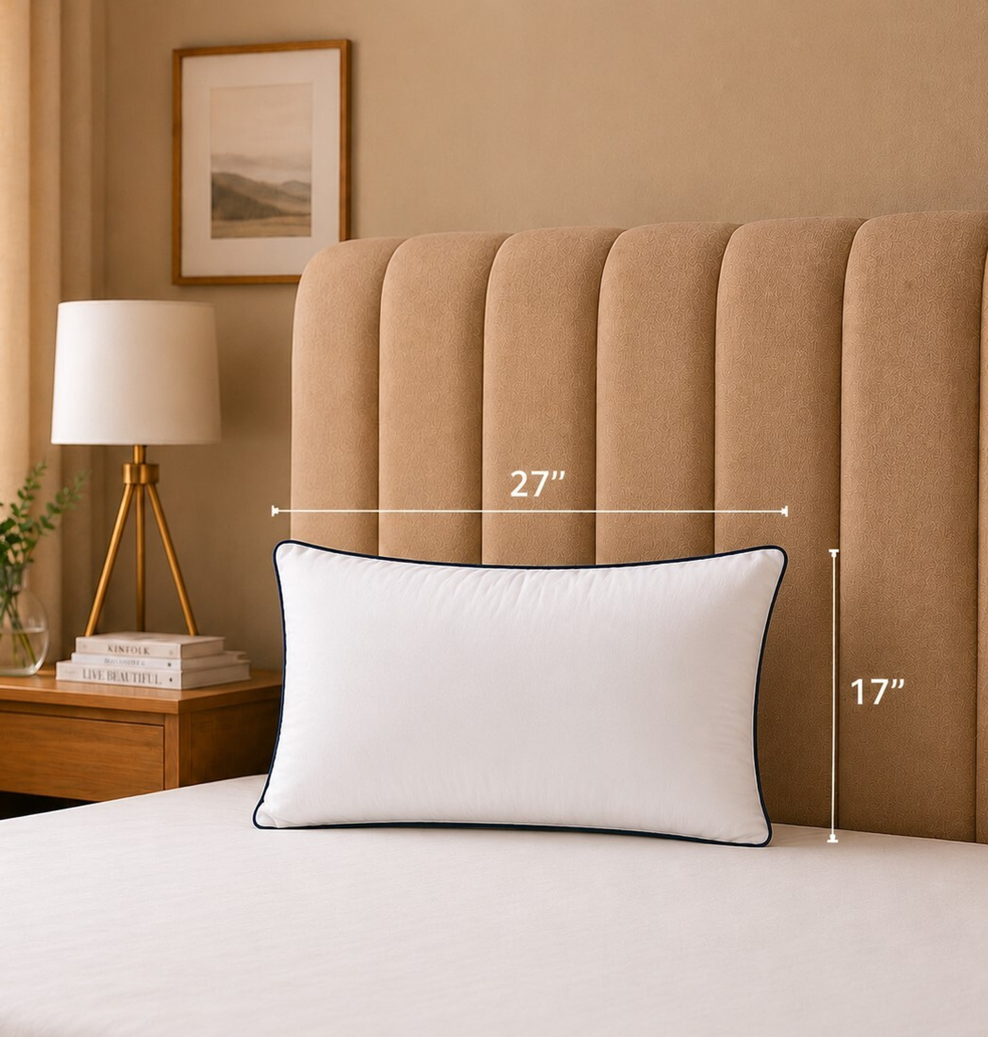 Image of Heavenbirds Polyester Fibre, Hollow Fibre Sleeping Pillow Pack of 1 Solid Pillow