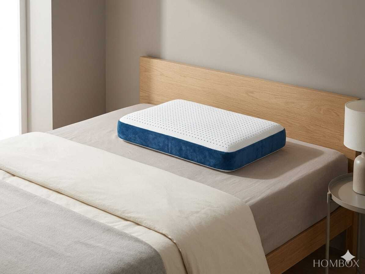 Image of HOMBOX Memory Foam Orthopaedic Pillow Pack of 1 Solid Cool Gel Memory Foam Luxury Pillow (King Size)