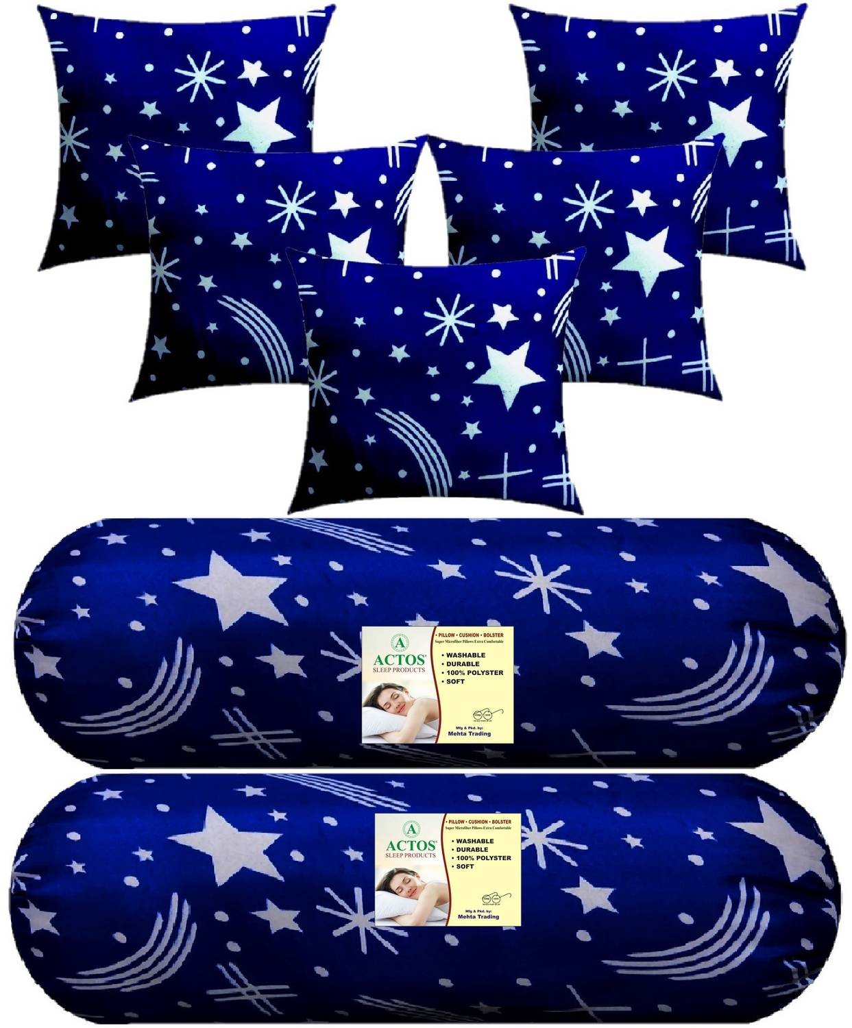 ACTOS Microfibre Bolster Pack of 7 Nature Combo Set Of 5 Cushion And 2 - Buy ACTOS Microfibre Bolster Pack of 7 Nature Combo Set Of 5 Cushion And 2 Online at Best Price in India | Flipkart.com
