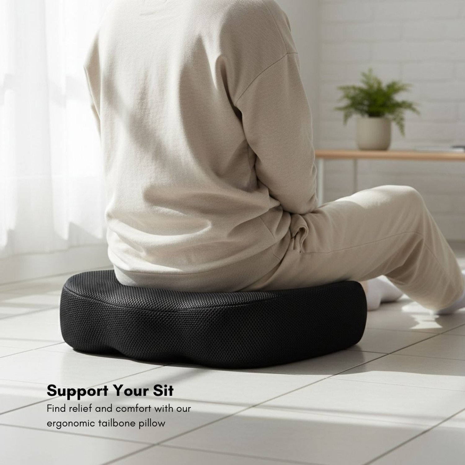 Image of RoomMate Memory Foam Chair Pad Pack of 1 Solid Orthopedic Seat Cushion