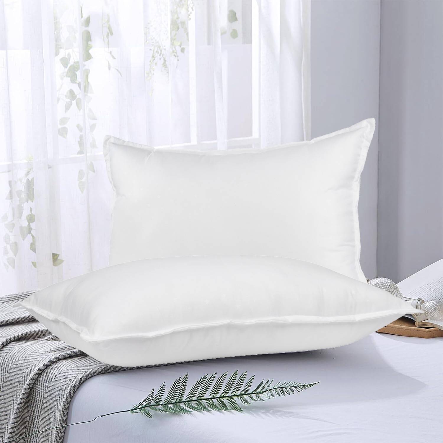 BETTER SLEEP furnishing Microfibre Sleeping Pillow Pack of 2 Geometric DreamQuilt Series – Soft Quilted Pillow (Set of 2)