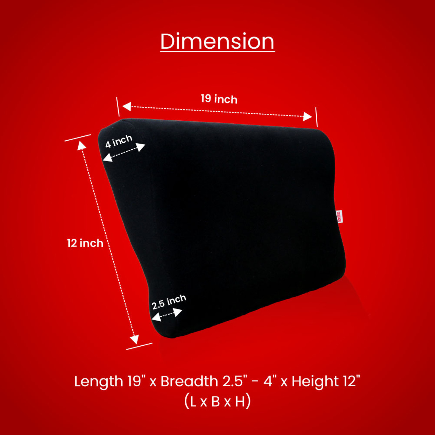 Image of Dr. Ortho Memory Foam Orthopaedic Pillow Pack of 1 Solid (Black)