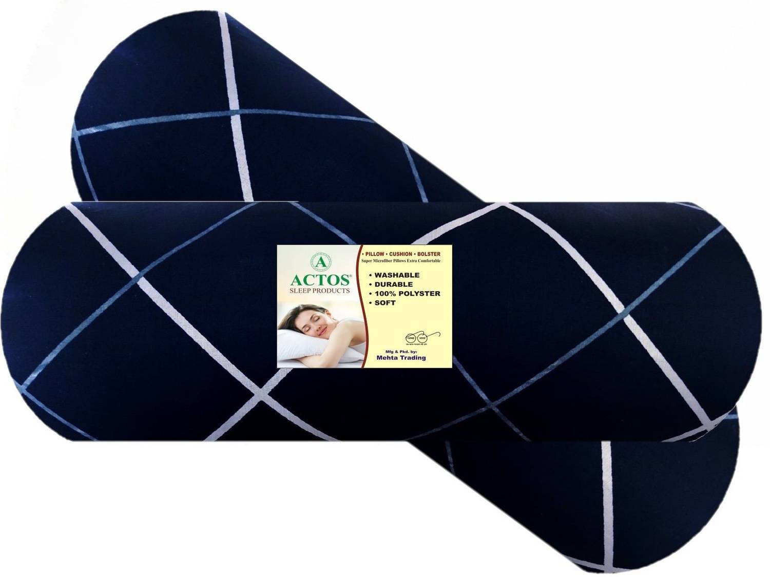 ACTOS Microfibre Bolster Pack of 2 Geometric