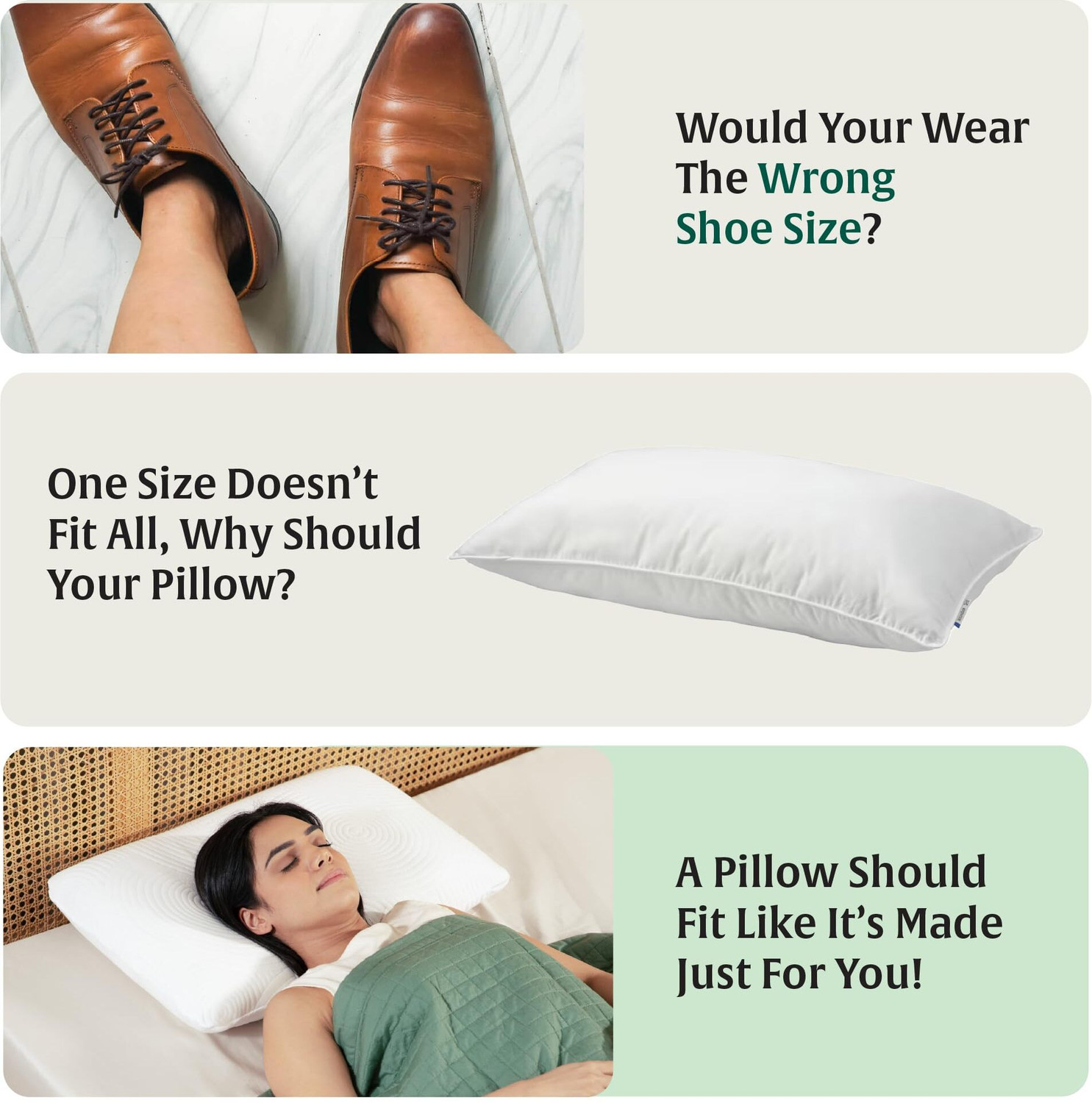 Image of The White Willow Memory Foam Sleeping Pillow Pack of 1 Solid Regular Medium Firm Orthopaedic