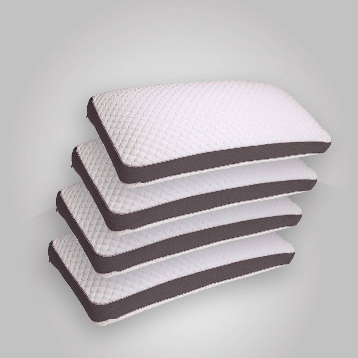 Centuary Memory Foam Orthopaedic Pillow Pack of 4 Solid Mattresses Orthopaedic Memory Foam Pillow for Neck & Spine Support (23x15 inch)