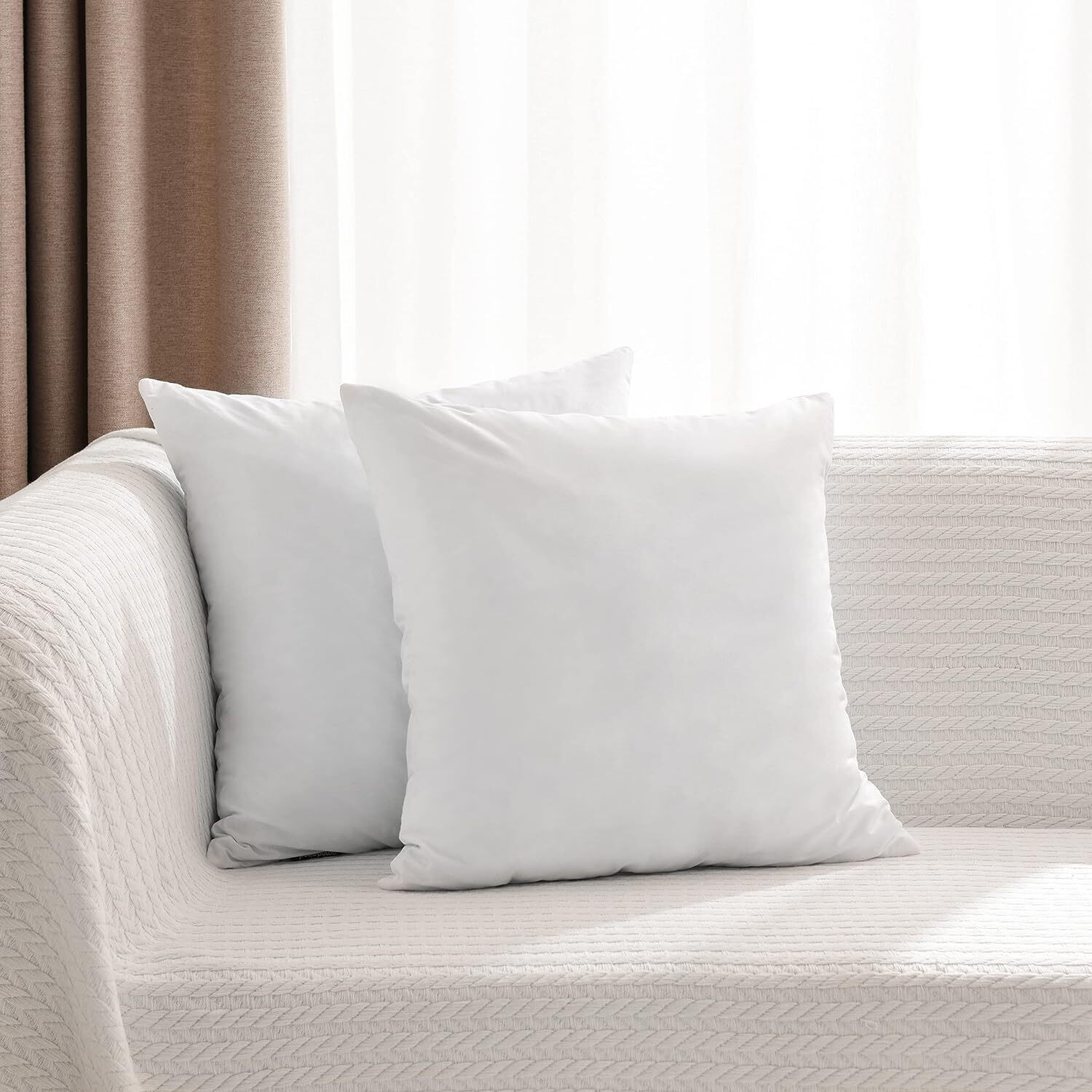 Image of VLYSIUM Polyester Fibre Cushion Pack of 4 Solid sofa pillows 40cm*40cm cushion fillers for sofa pillows (16x16 cm)