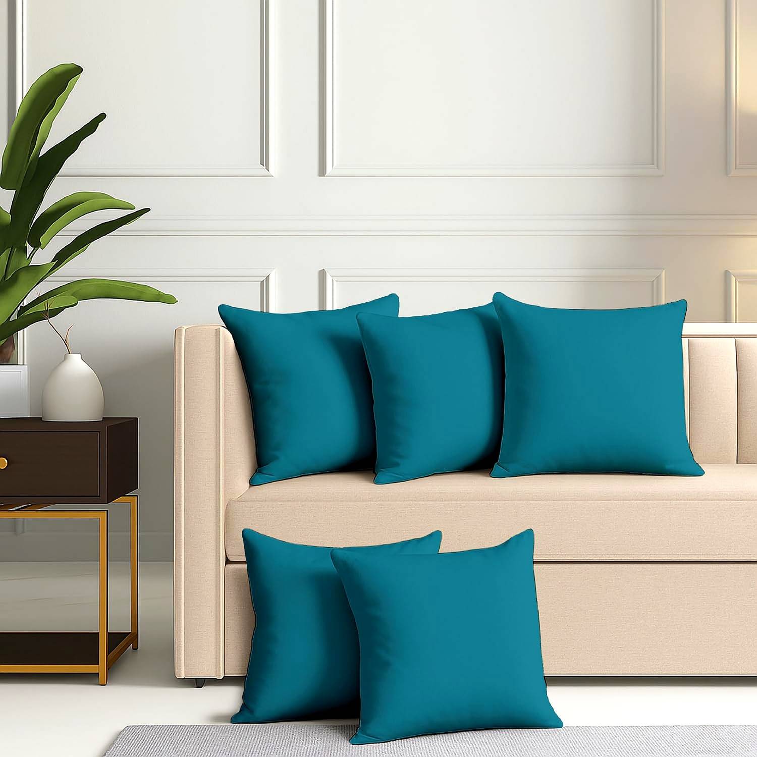 BHEBHA Microfibre Cushion Pack of 5 Abstract