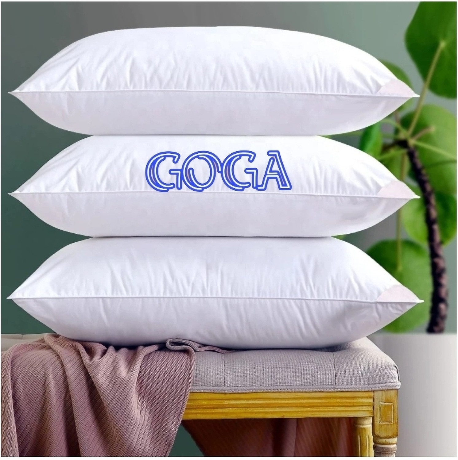 Image of GOGA Cotton Sleeping Pillow Pack of 4 Solid LUXURY