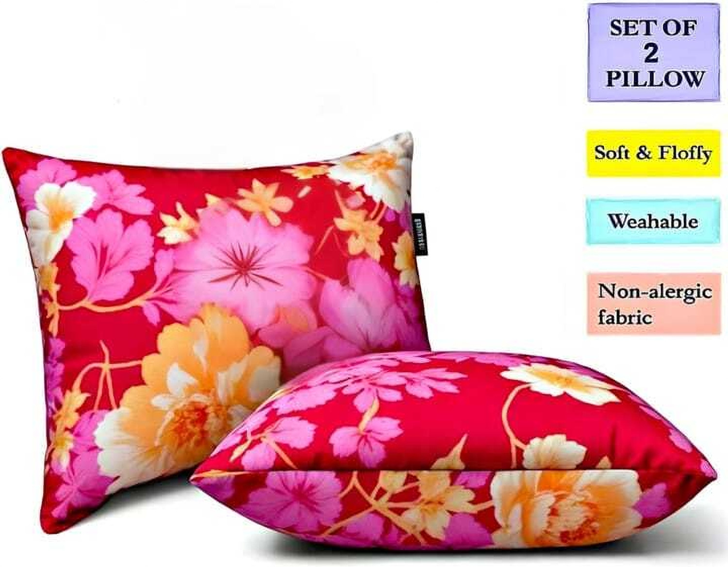 Image of Rolling Animal Microfibre Sleeping Pillow Pack of 6 Solid LUXARY