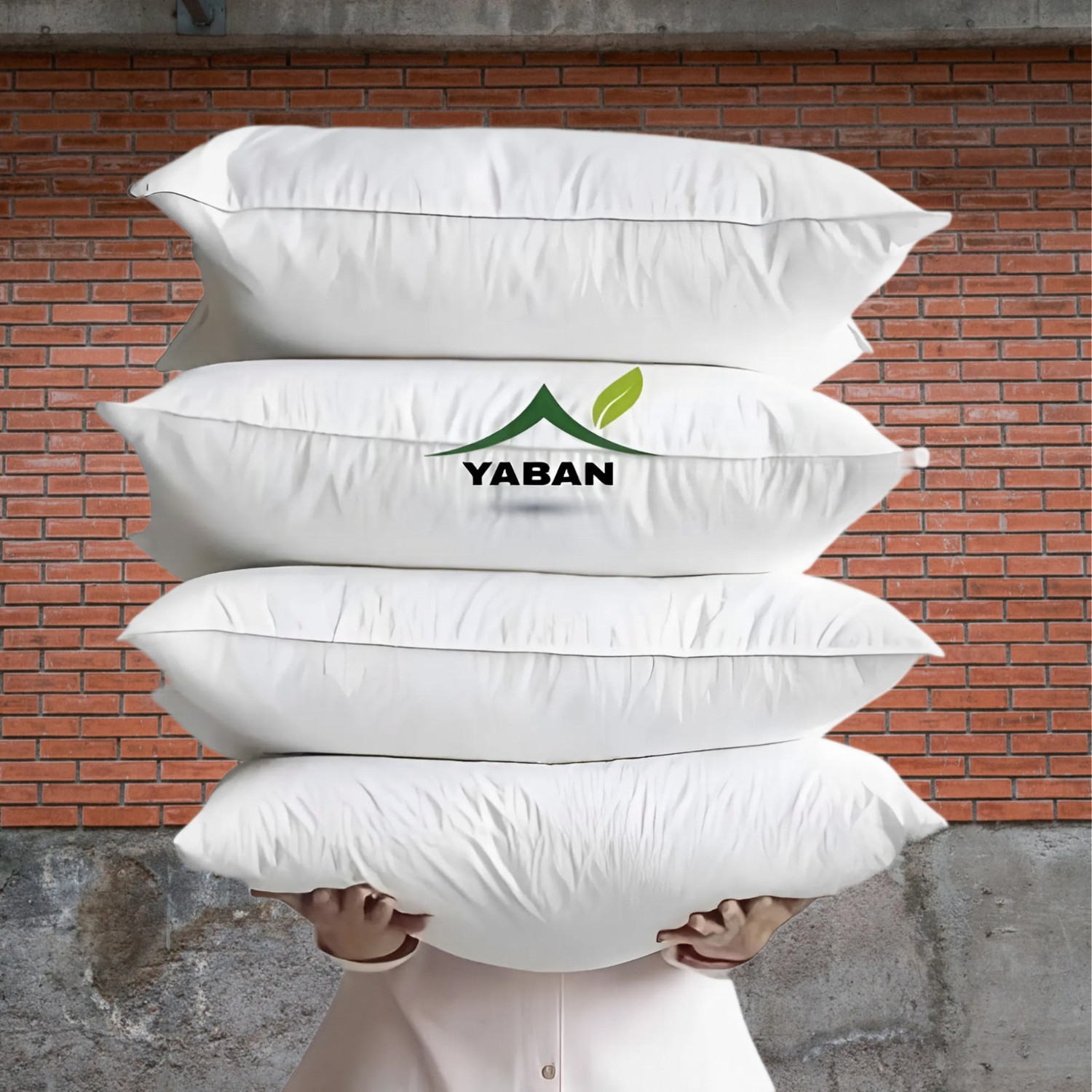 Image of YABAN Cotton Sleeping Pillow Pack of 4 Solid ULTRA SOFT LUXURY (White)