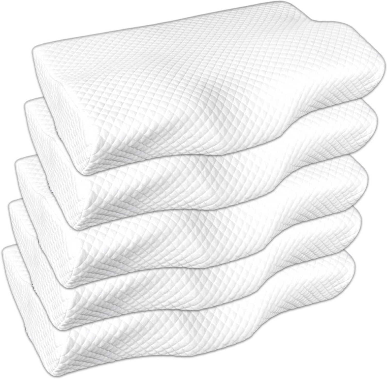 Image of Flipkart SmartBuy Memory Foam Orthopaedic Pillow Pack of 5 Solid