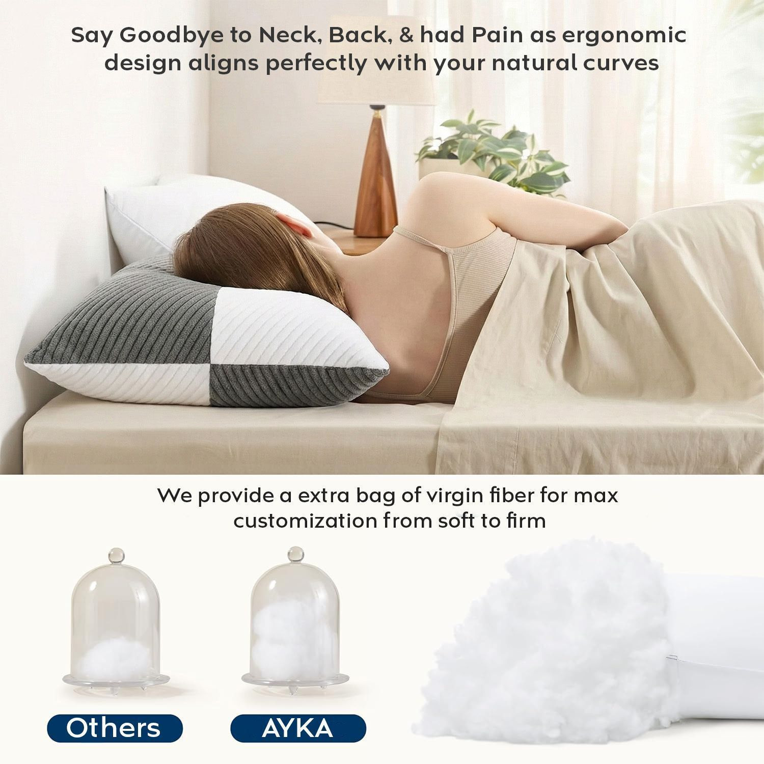 Image of AYKA Microfibre Sleeping Pillow Pack of 4 Solid Soft Microfiber Pillows
