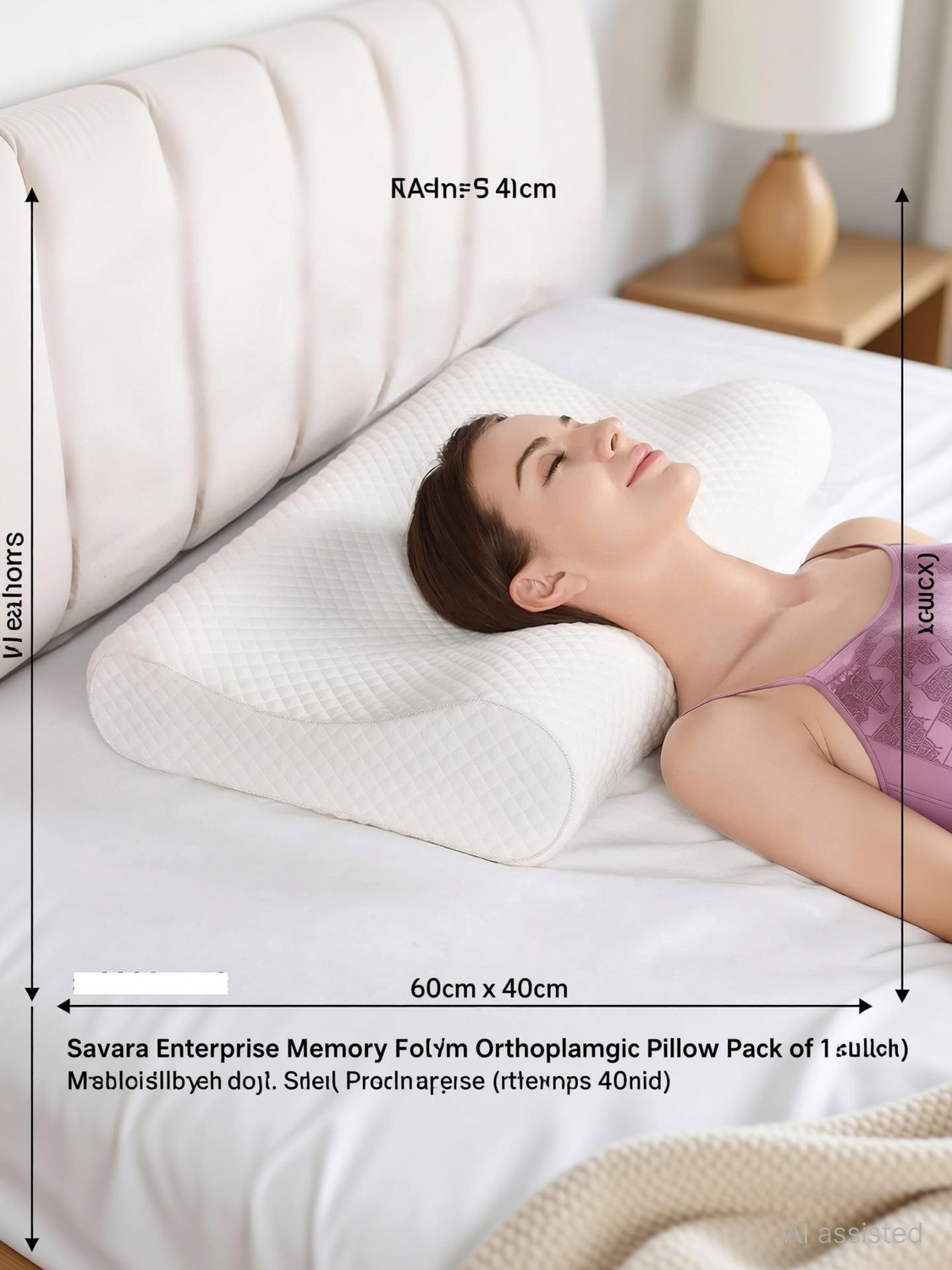 Image of Savara Enterprise Memory Foam Orthopaedic Pillow Pack of 1 Solid