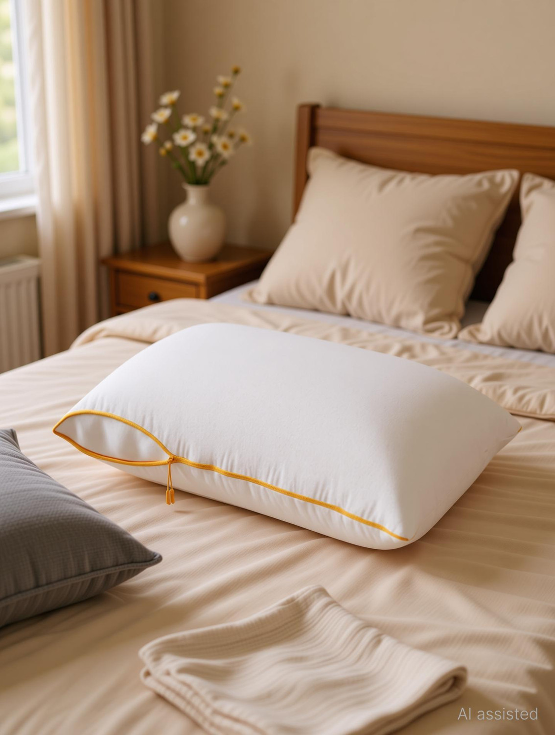 Image of SleepyCat Microfibre Sleeping Pillow Pack of 1 Solid Cloud