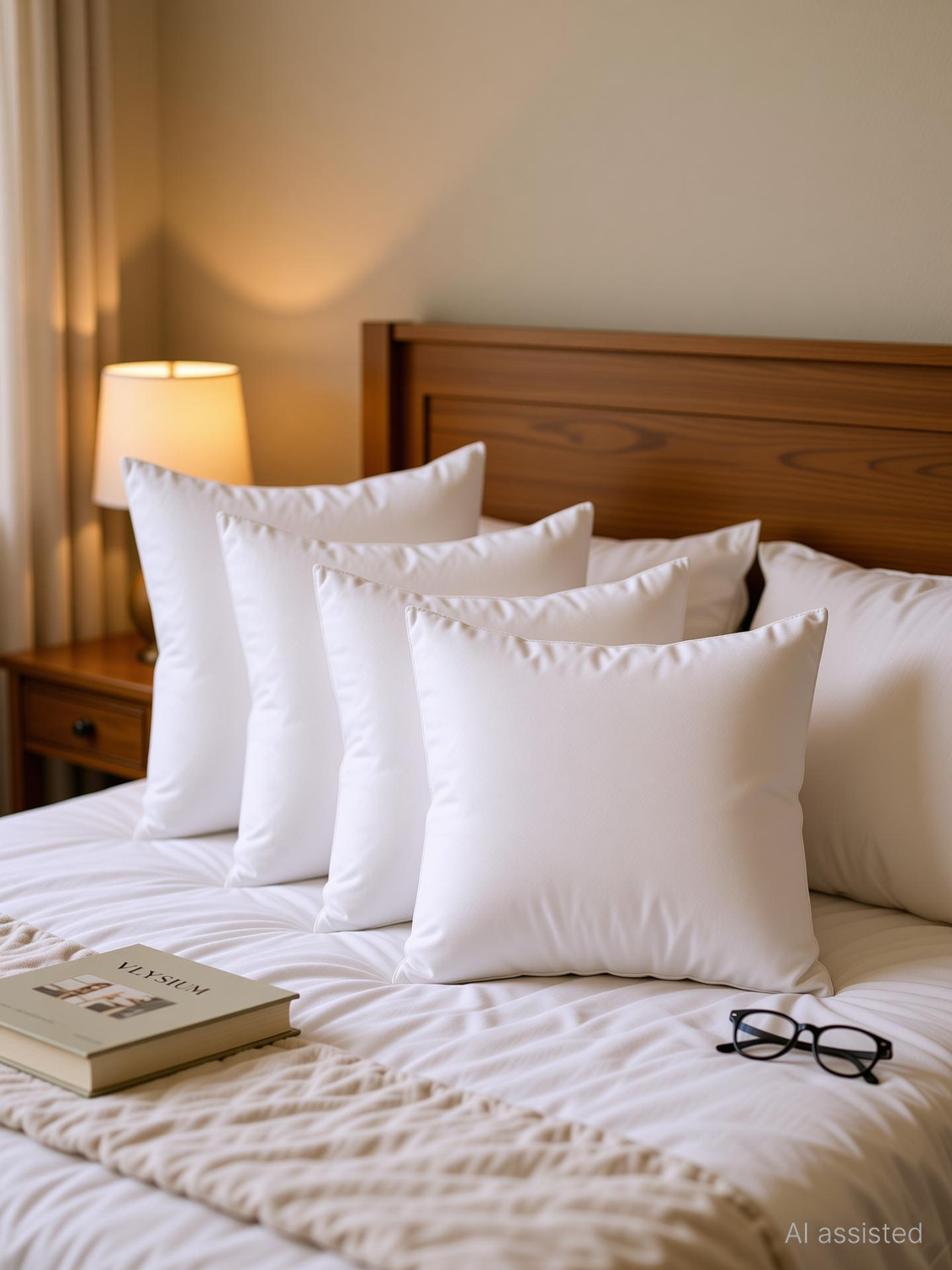 Image of VLYSIUM Polyester Fibre Cushion Pack of 5 Solid 20x20 inch set of 5, square cushion for sofa pillow (55x55 cm Each)