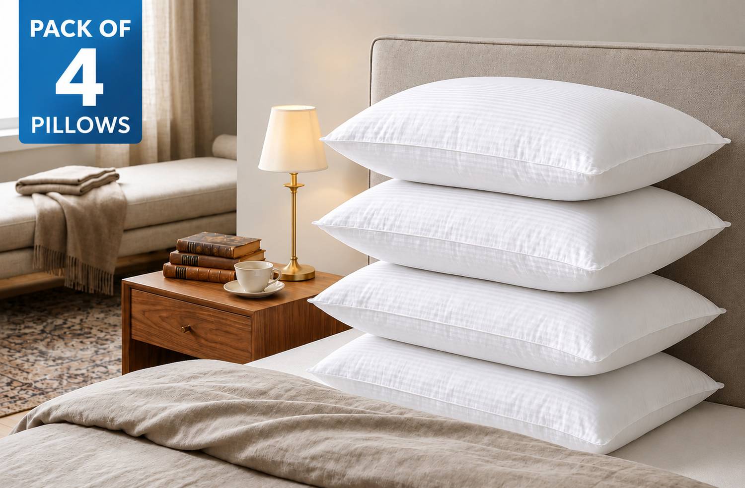takiyawala Microfibre Sleeping Pillow Pack of 4 - Image 1