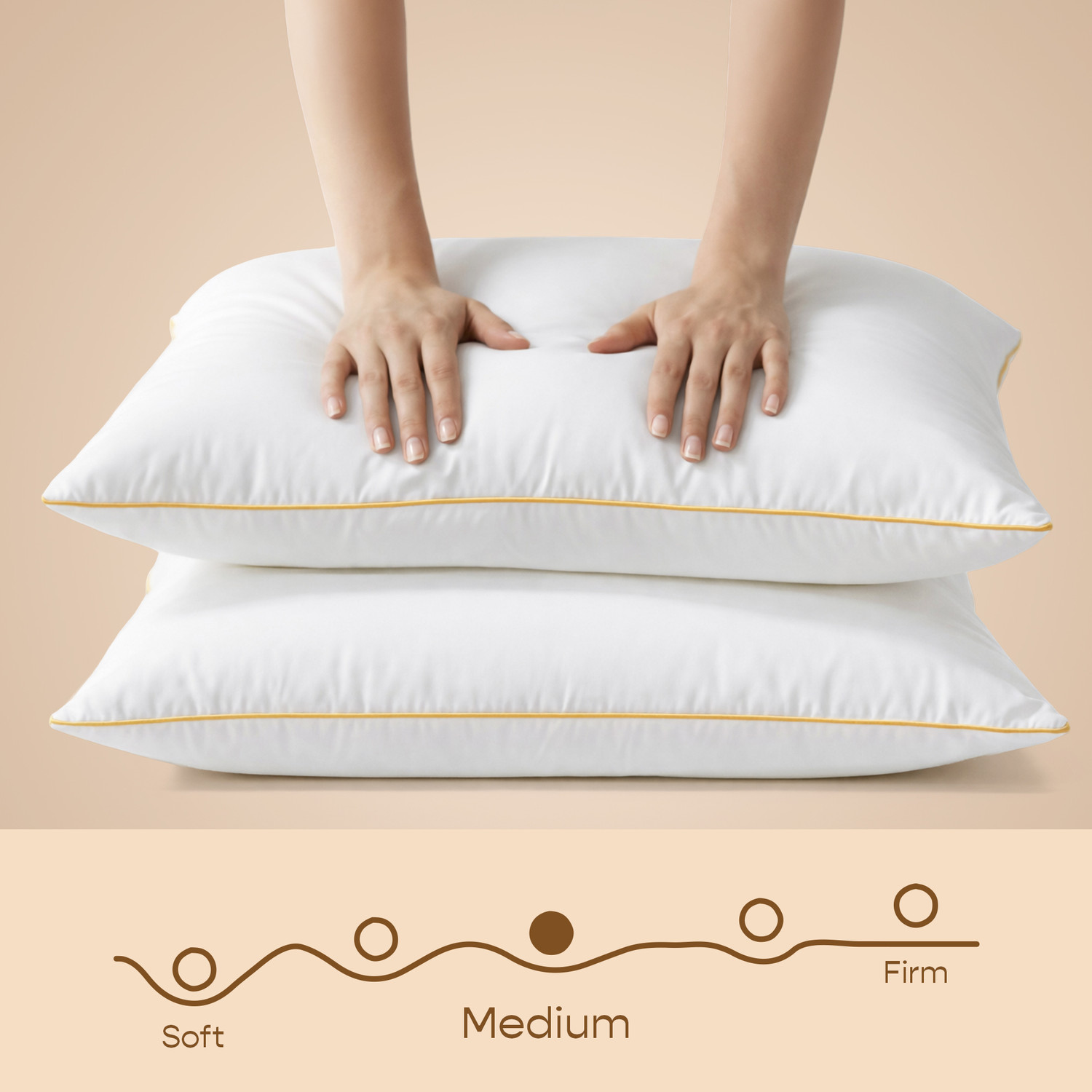Image of SleepyCat Polyester Fibre Sleeping Pillow Pack of 4 Solid Fiber Lite