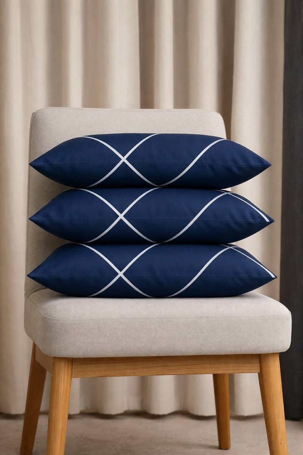 Image of kuihome Polyester Fibre, Microfibre Sleeping Pillow Pack of 4 Abstract Premium Pillow Set