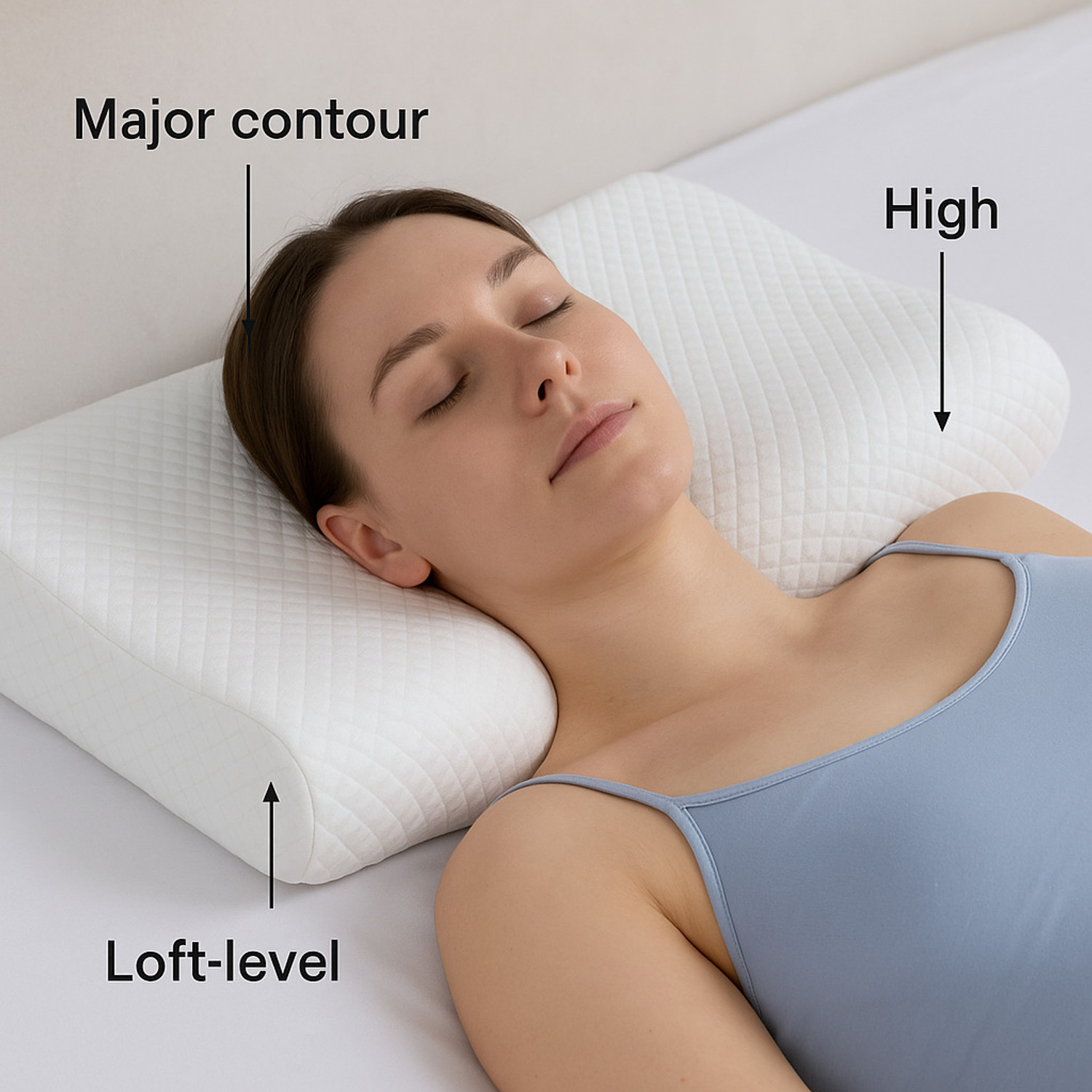 Image of Sleep Yoga Memory Foam, Latex Orthopaedic Pillow Pack of 1 Solid ORTHOPEDIC