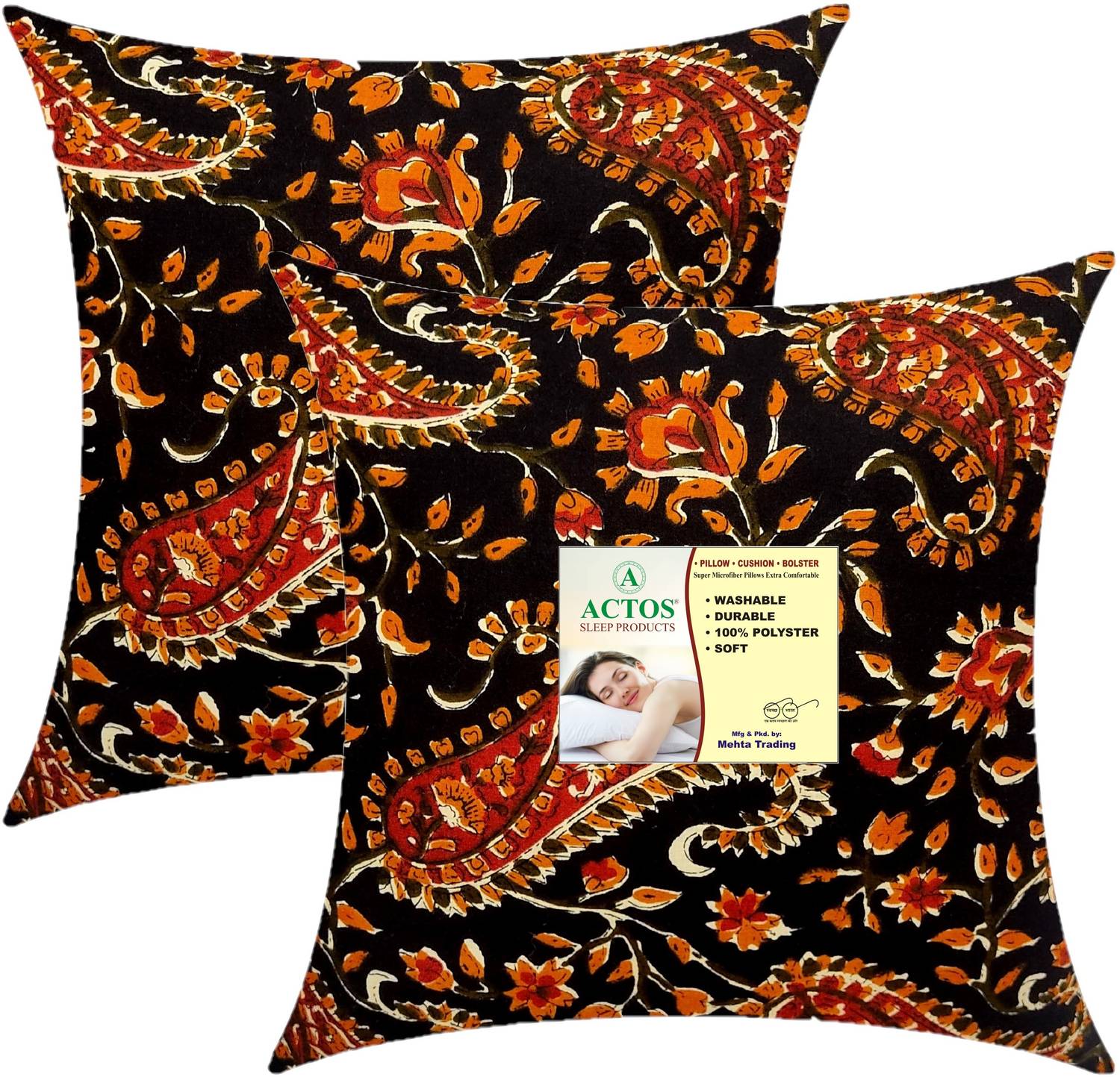 ACTOS Microfibre Cushion Pack of 2 Floral