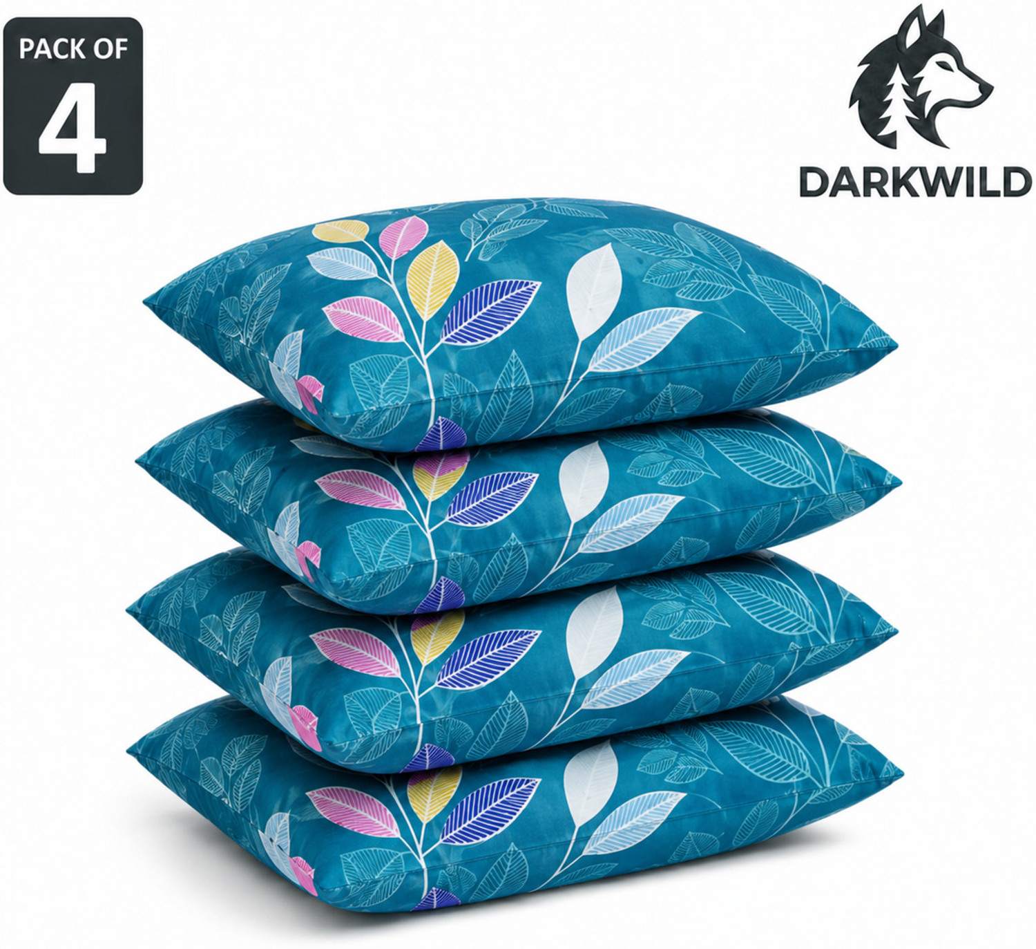 Image of Darkwild Microfibre Sleeping Pillow Pack of 4 Printed PREMIUM SLEEPING PILLOW (Multicolor)