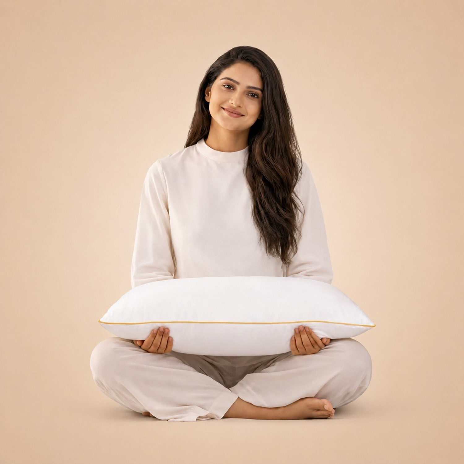 Image of SleepyCat Polyester Fibre Sleeping Pillow Pack of 1 Solid Fiber Lite