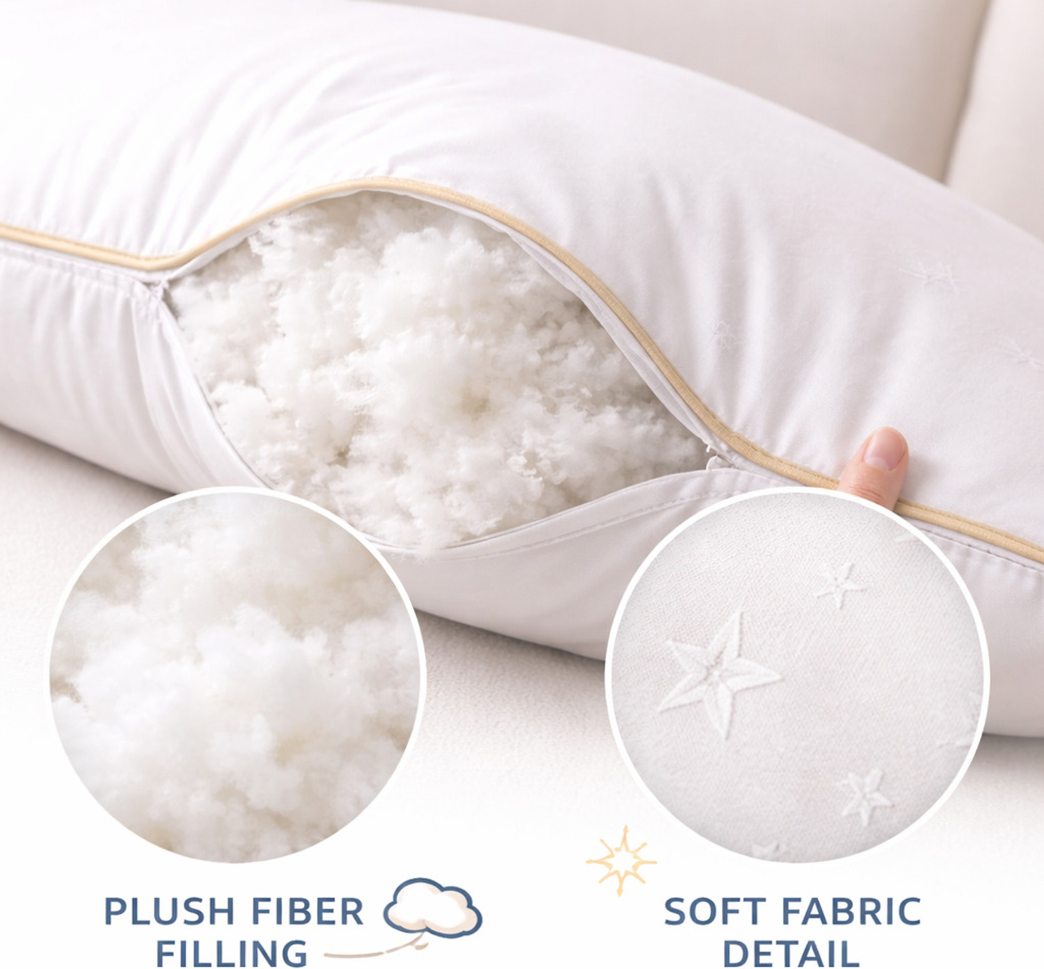 Image of Orchid Pillows Microfibre Cushion Pack of 2 Solid 16 x 16 (White)