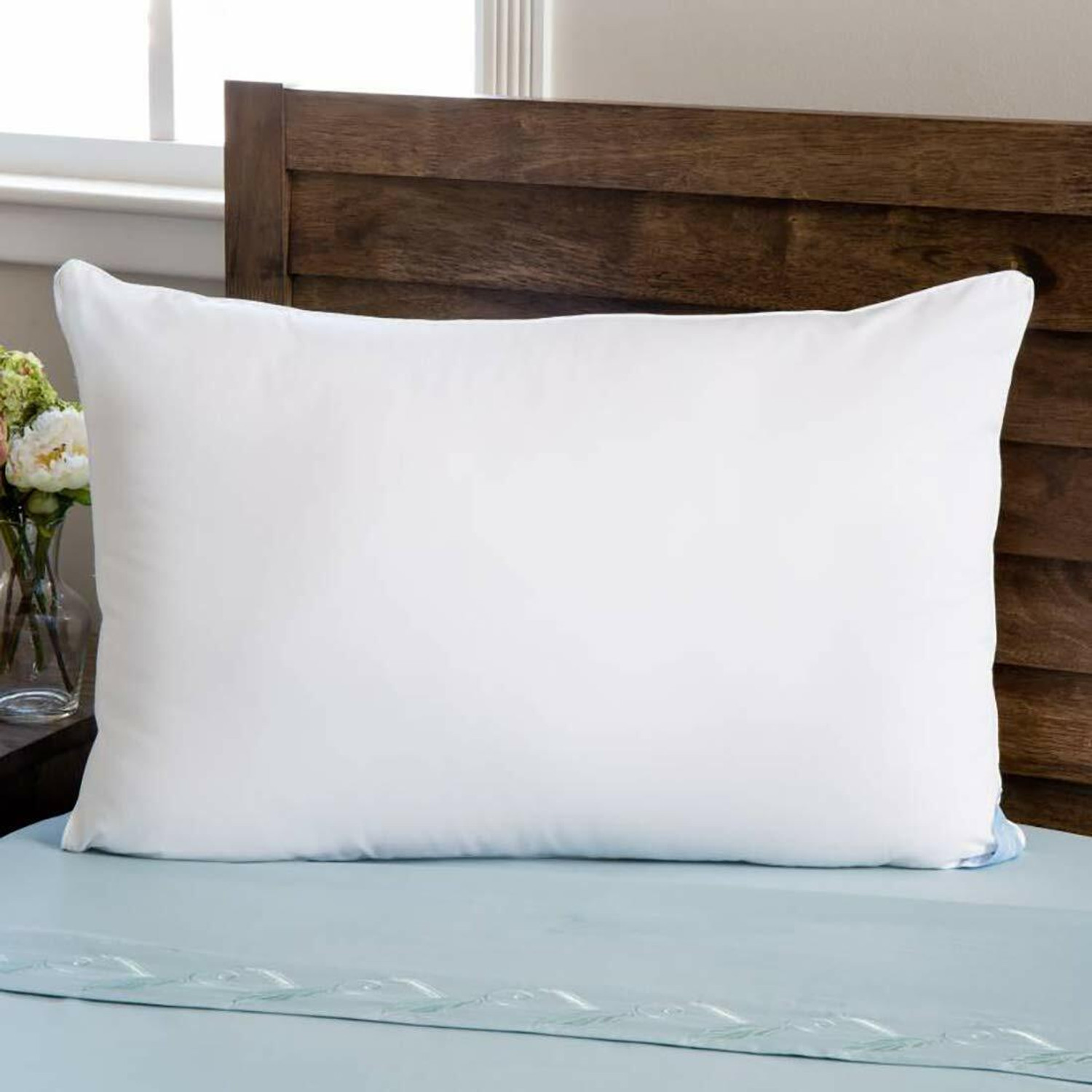 Image of Sleep Yoga Polyester Fibre, Microfibre Sleeping Pillow Pack of 2 Solid
