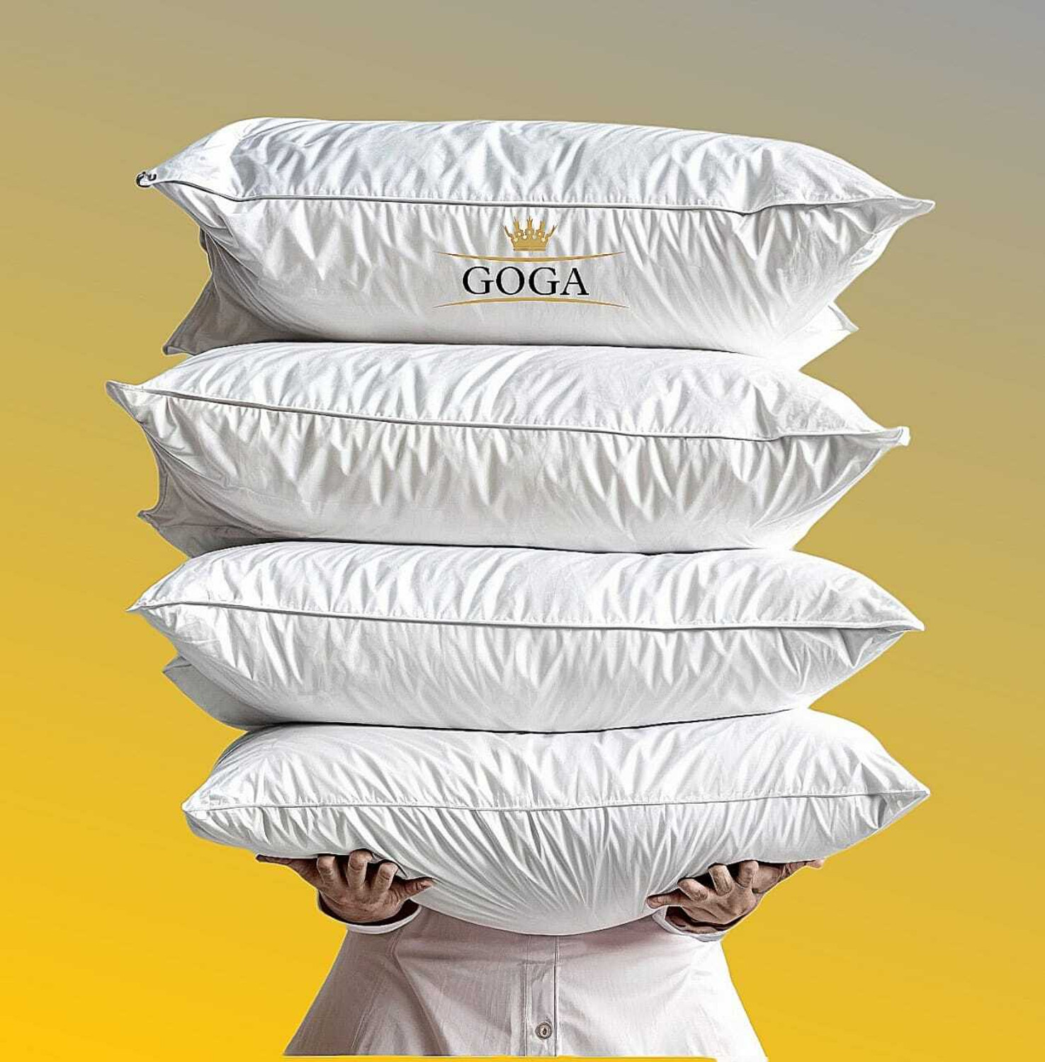 Image of GOGA Cotton Sleeping Pillow Pack of 4 Solid LUXURY