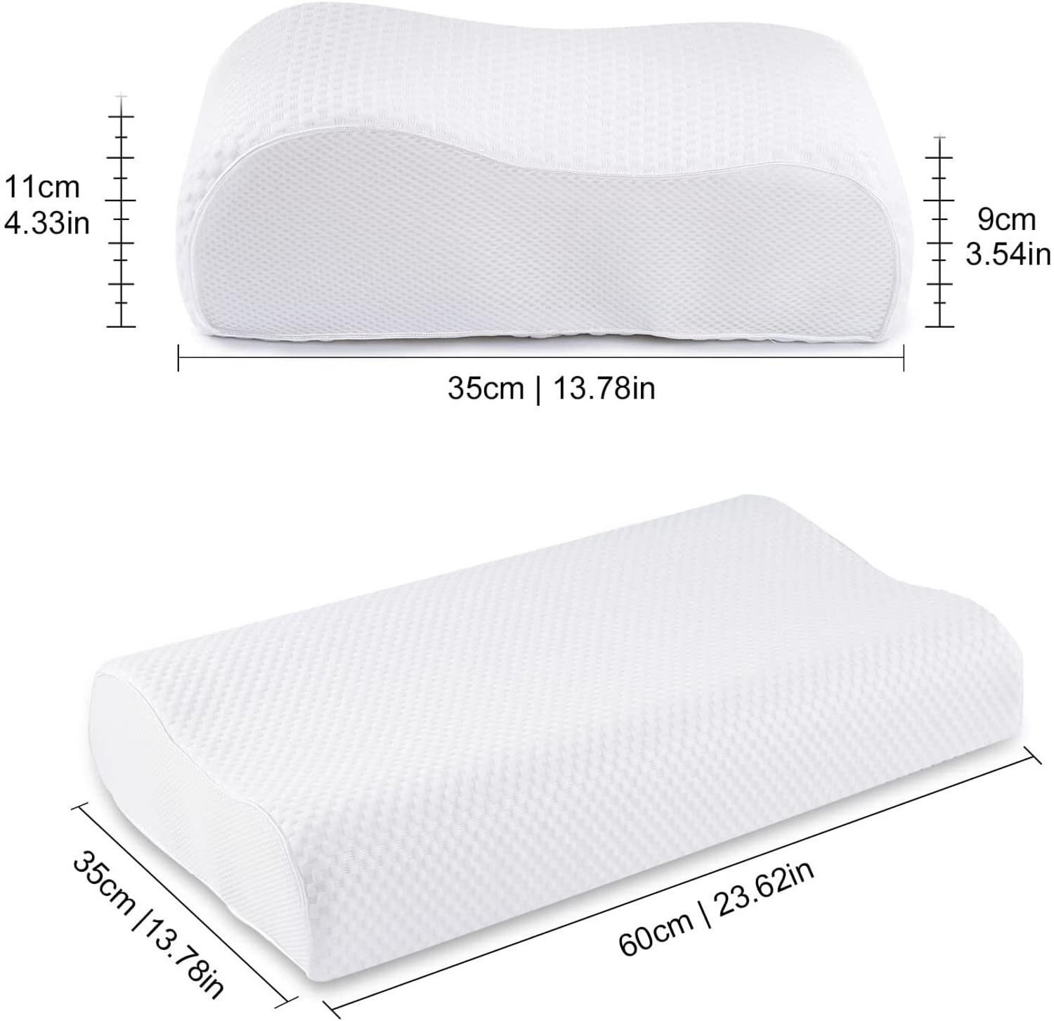 Image of TETAPOSE Memory Foam Sleeping Pillow Pack of 1 Solid