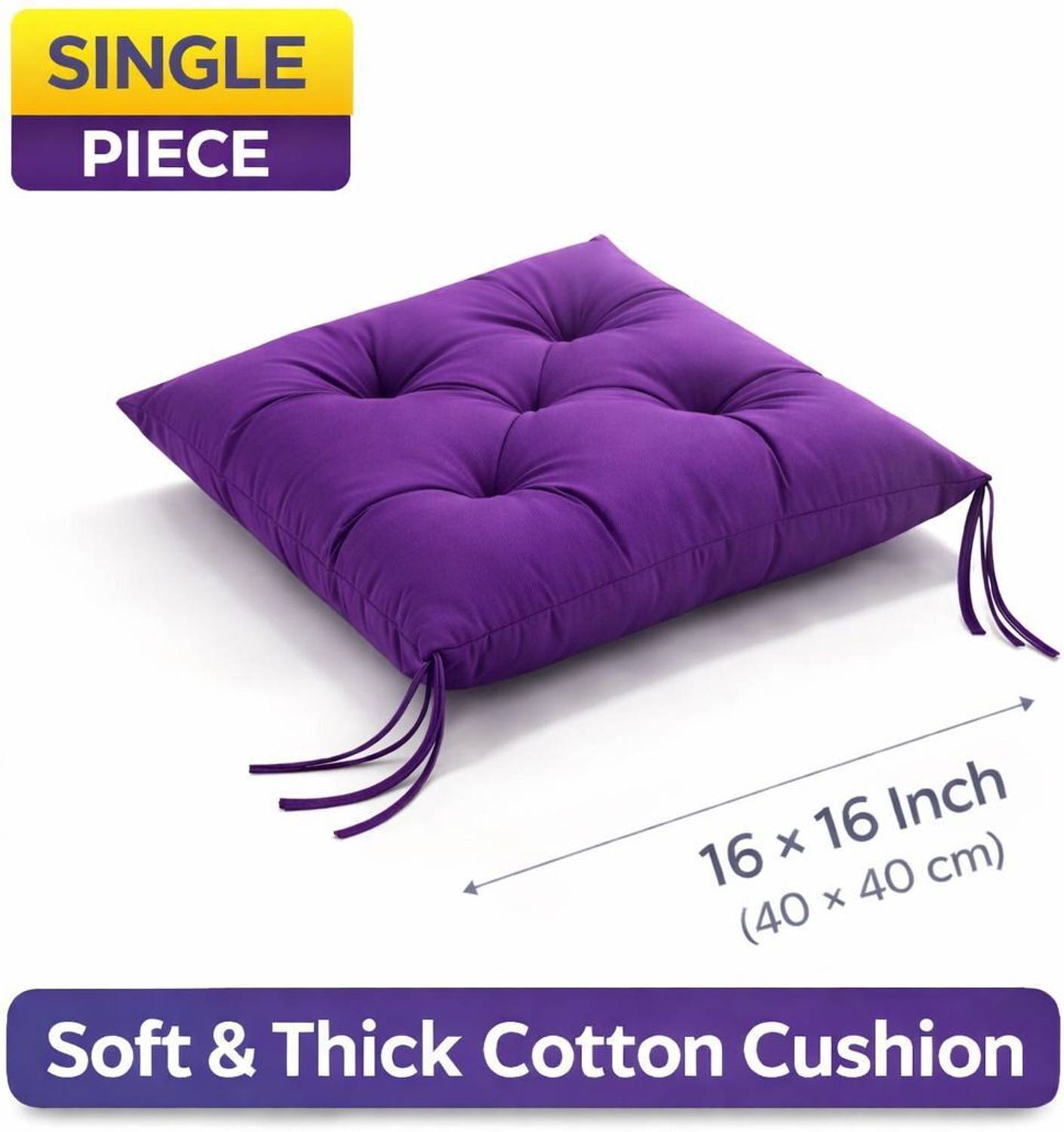 Arvabil Cotton Floor Cushion Pack of 1 Solid seating cushion (pad)