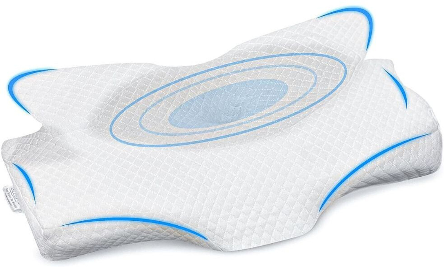 Image of Sleepsia Memory Foam Sleeping Pillow Pack of 1 Solid Butterfly Memory Foam Contour Cervical Orthopedic Pillow for Neck Pain Relief -