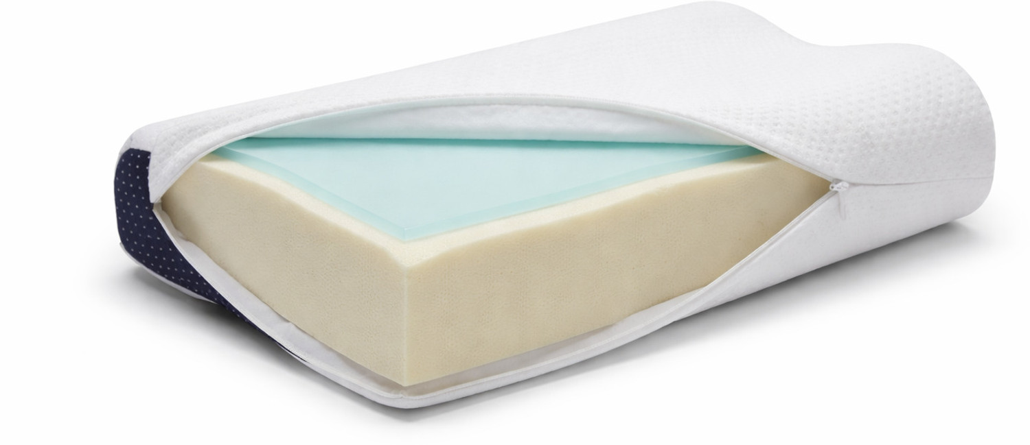 Image of Sleep Yoga Memory Foam, Latex Orthopaedic Pillow Pack of 1 Solid Ortho-Comfort Cervical Contour