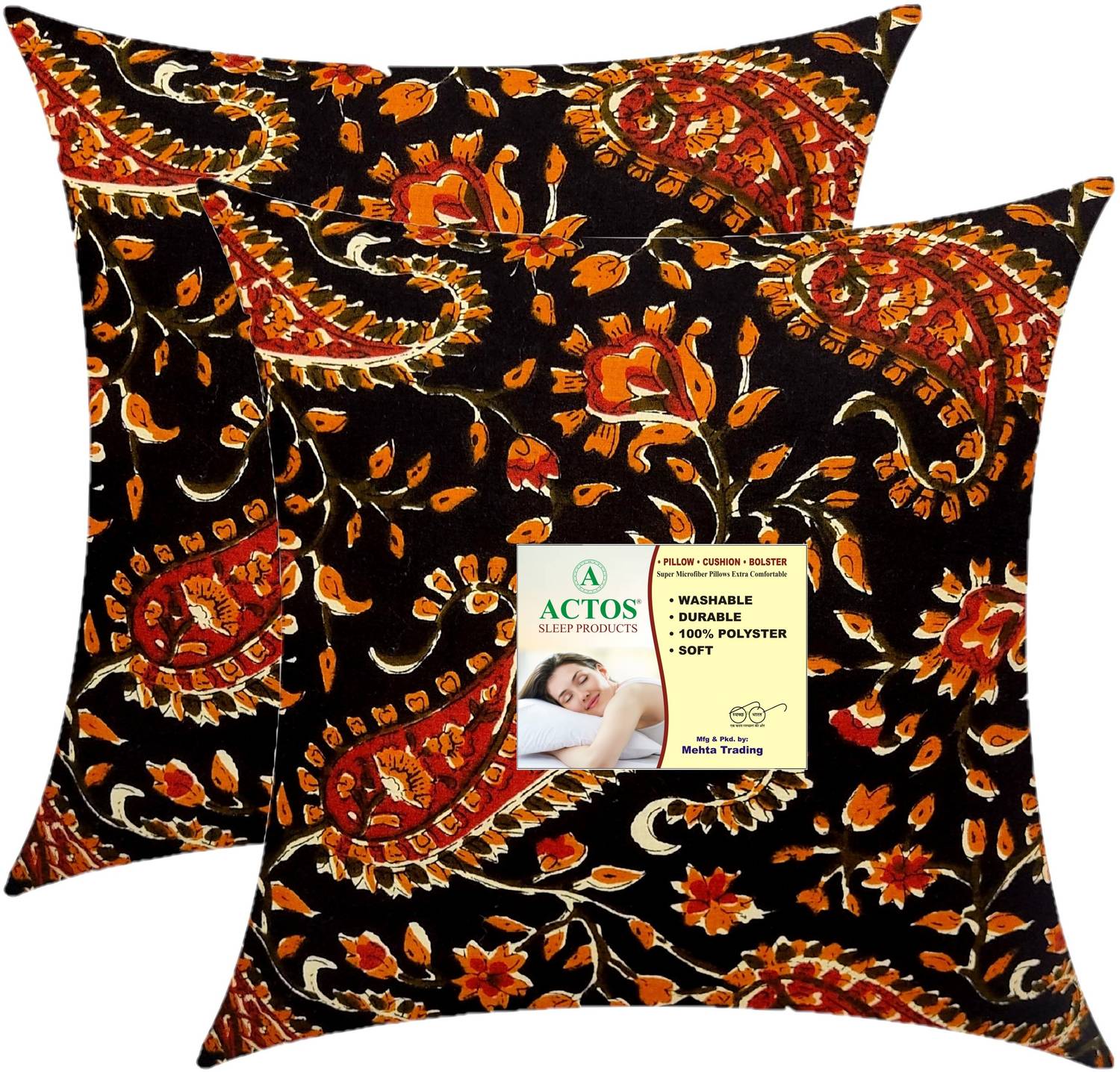 ACTOS Microfibre Cushion Pack of 2 Floral