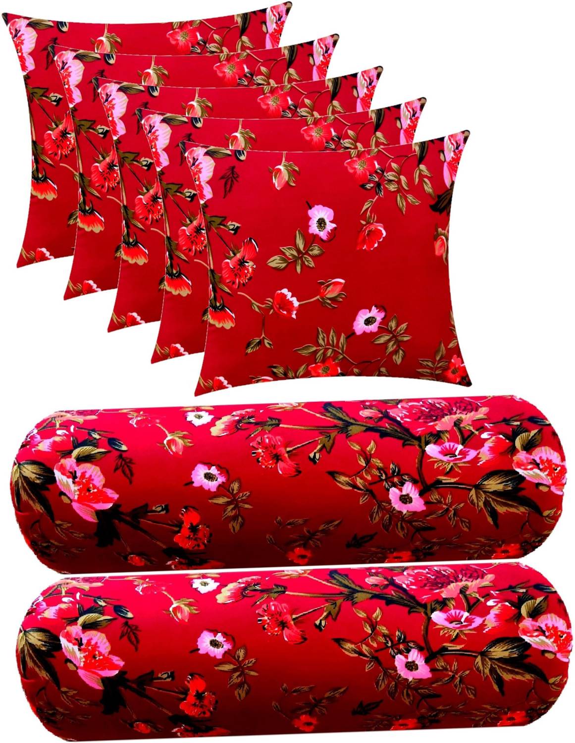 ACTOS Microfibre Bolster Pack of 7 Floral