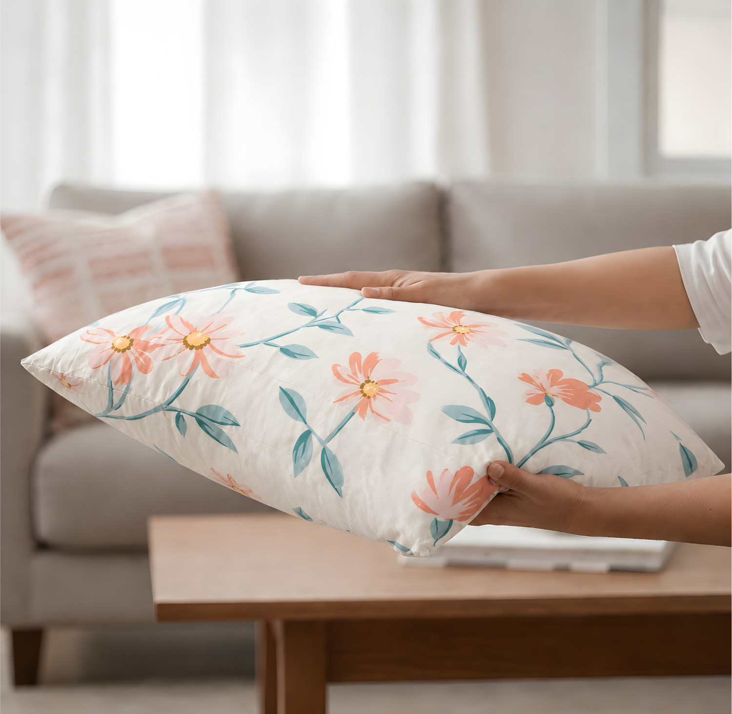 Image of STOMIA Cotton Sleeping Pillow Pack of 4 Floral Premium Pillow Set