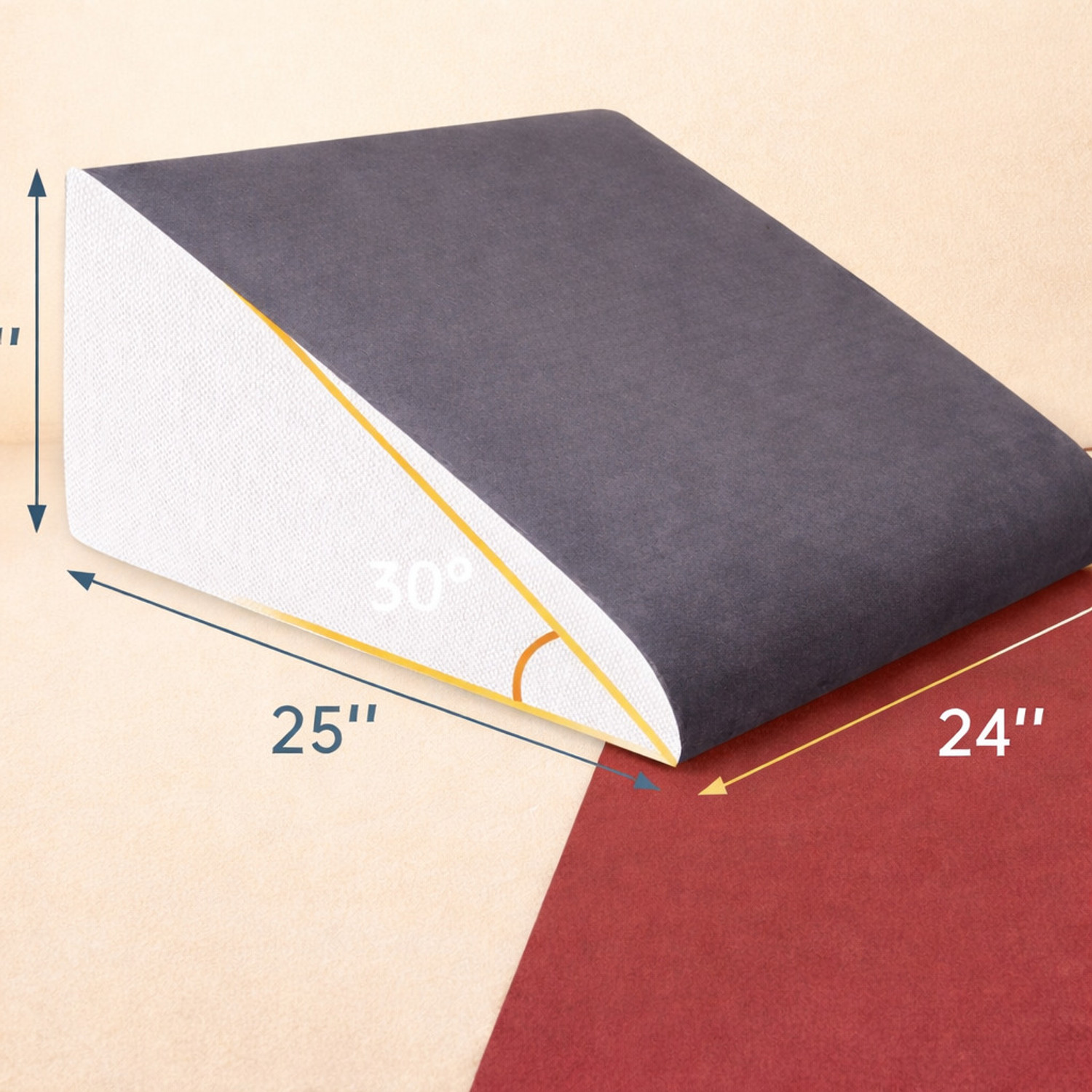 Image of HOMBOX Foam Orthopaedic Pillow Pack of 1 Solid Bed Wedge for back support, Hyper Foam