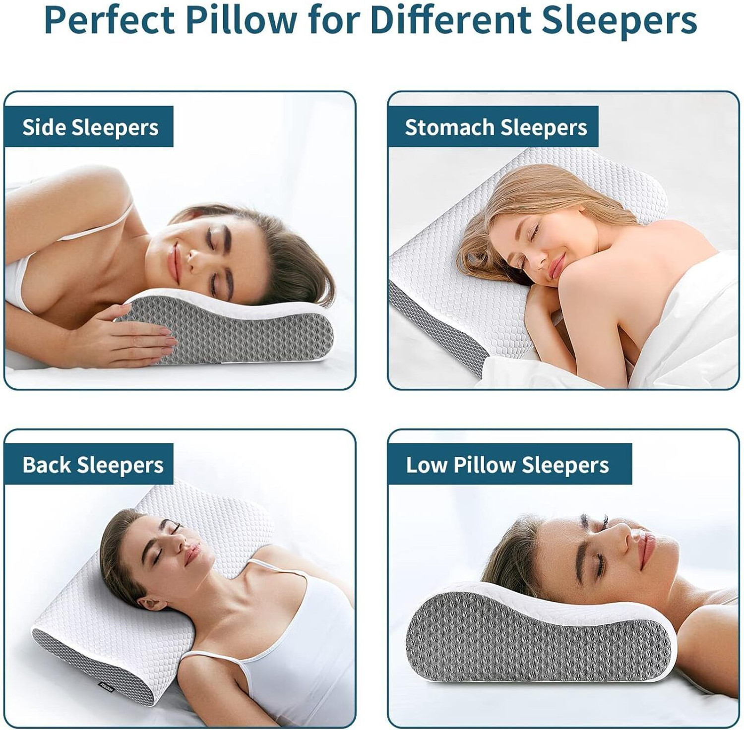 Image of sleepyoga Orthopedic Memory Foam Pillow Memory Foam Solid Orthopaedic Pillow Pack of 1